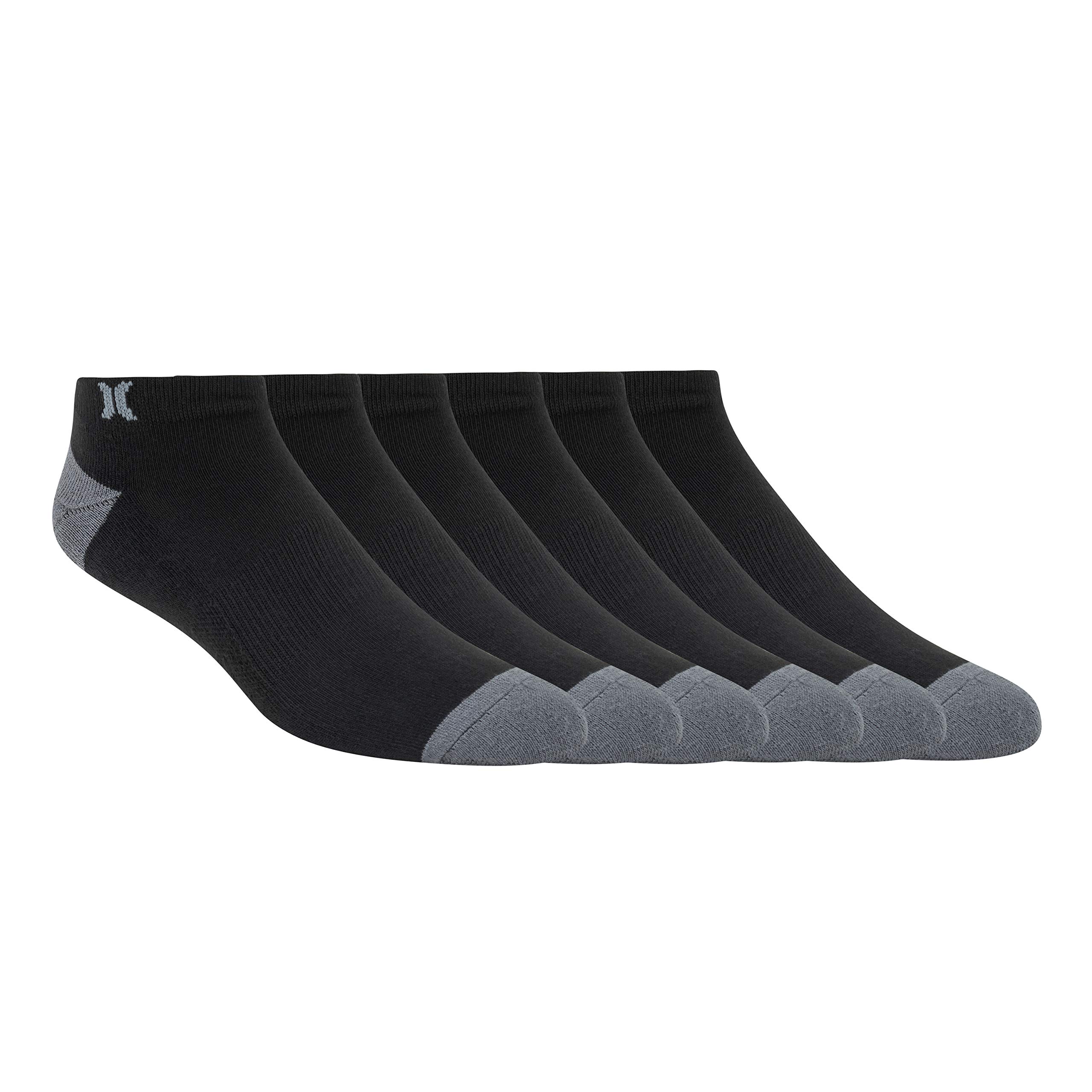 Hurley Men's 6 Pack Low Cut Terry Socks - Breathable Athletic Socks for Running, Gym & Casual Wear