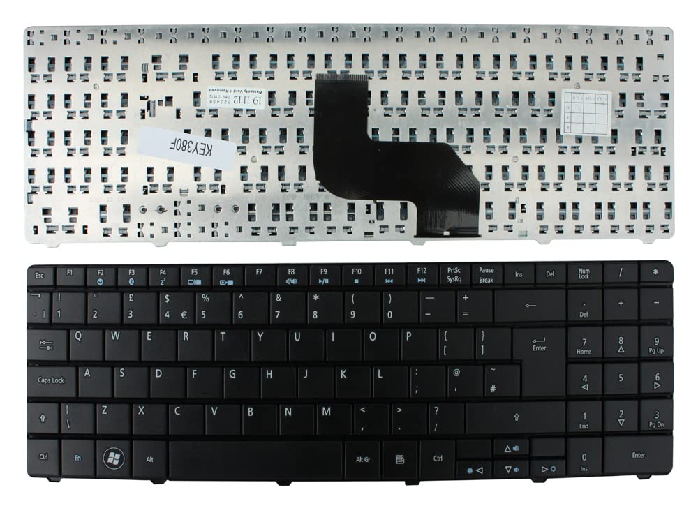 Black Replacement Laptop Keyboard for E-Machines E625 - UK Layout | Compatible with E-Machines E625 Series | Perfect for Typing, Gaming & Office Work