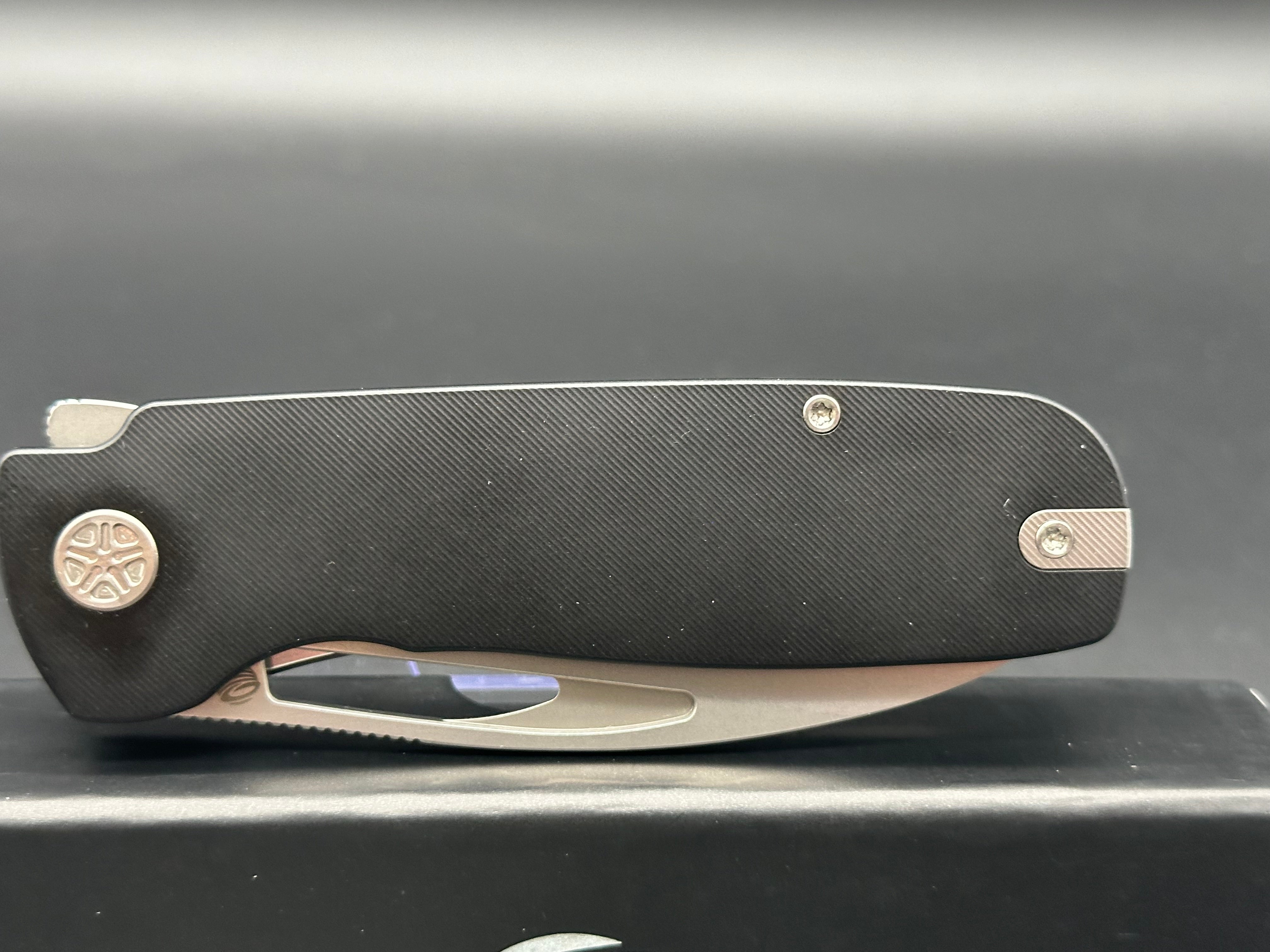 Tempest Knives Jetstream Black Titanium Handle with 154CM Blade - Premium EDC Folding Knife for Outdoor, Camping & Survival