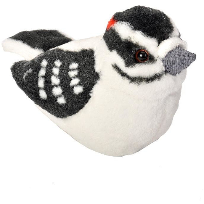 Audubon Downy Woodpecker Bird Figurine - Handcrafted Wooden Decoration for Home & Garden - Perfect for Bird Lovers, Nature Decor, and Gift Giving