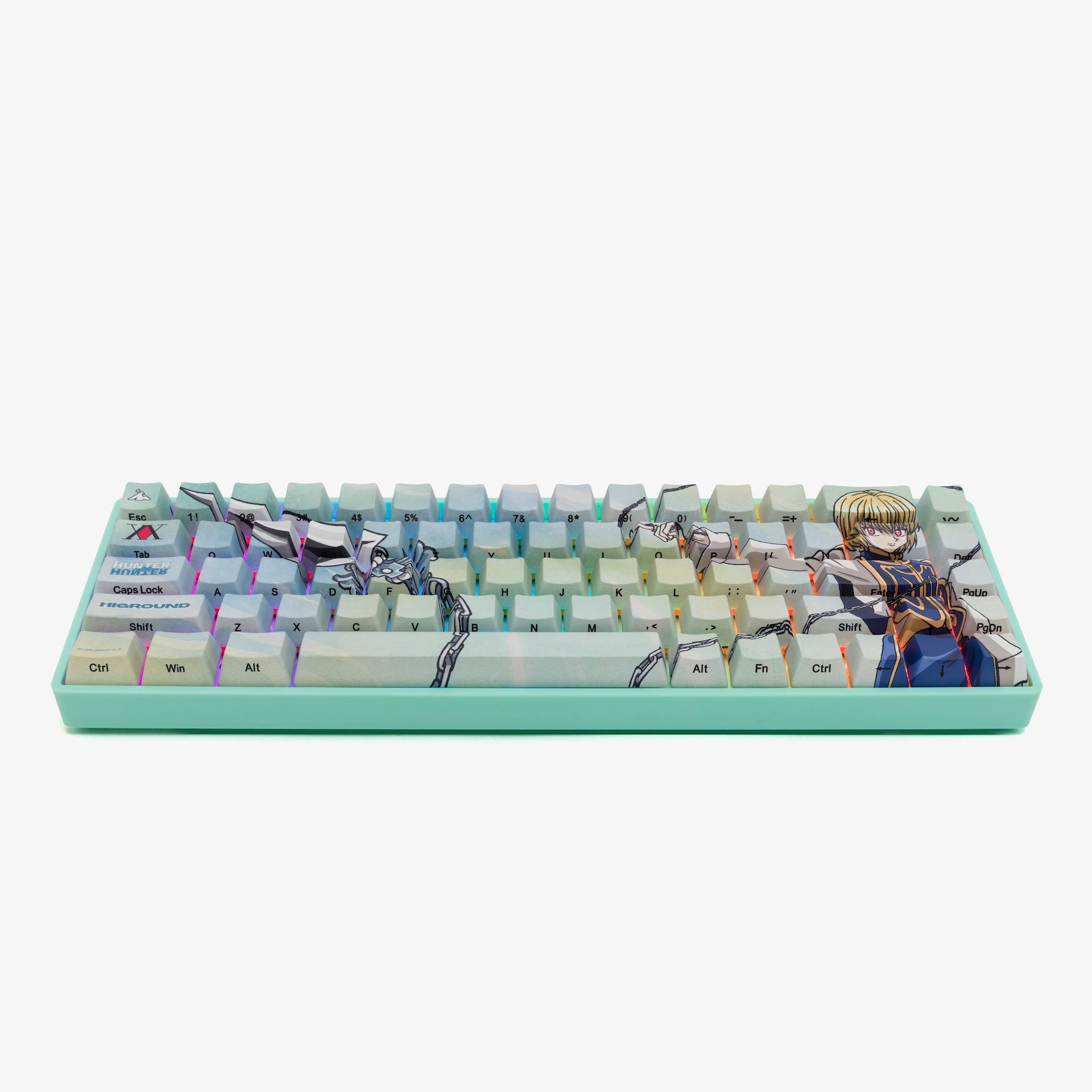 HxH x HG Basecamp 65+ Mechanical Keyboard - Kurapika Edition | Compact 65% Layout, Customizable RGB Backlighting | Perfect for Gaming, Coding & Office Work