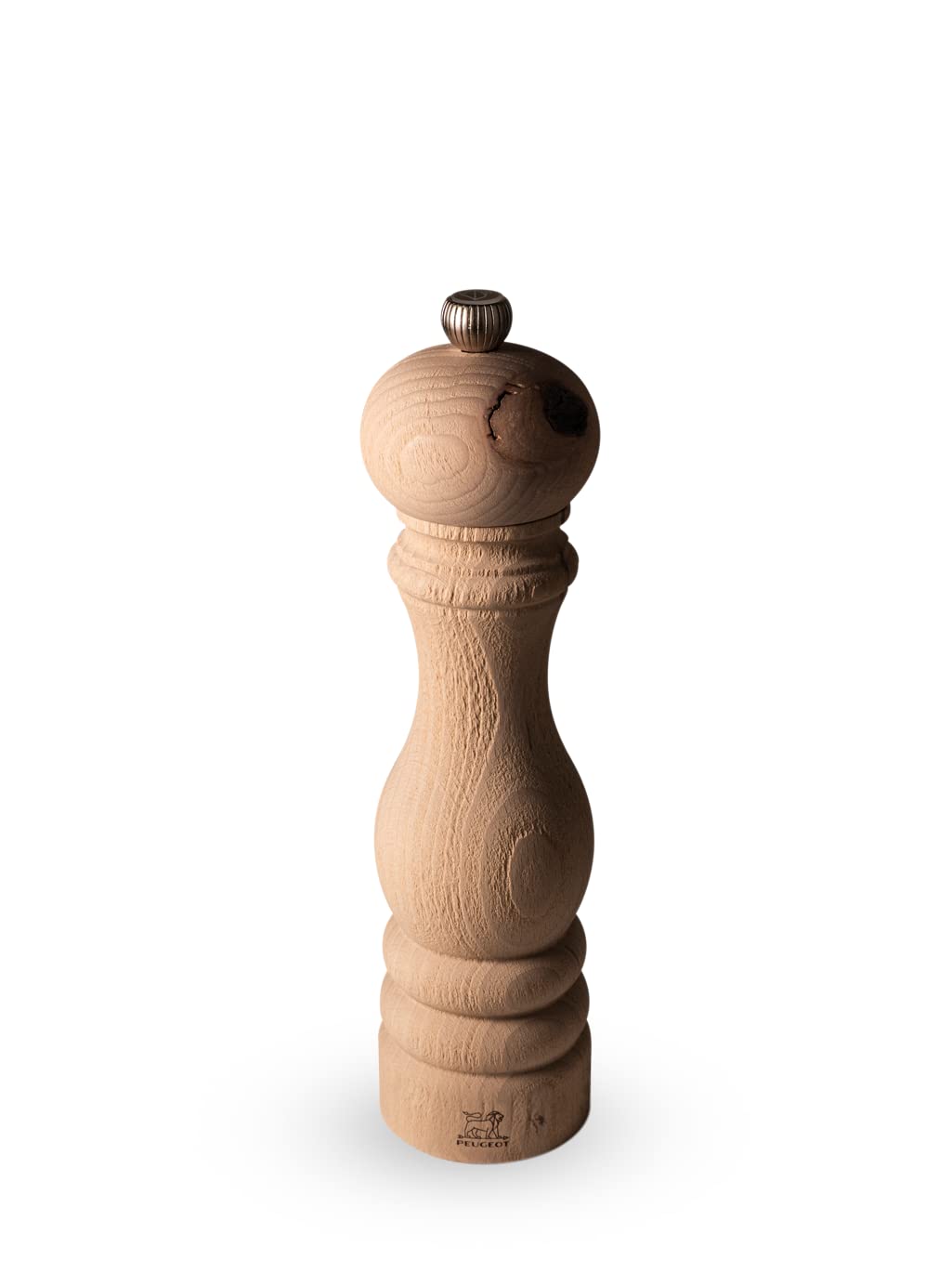 Peugeot Paris Nature 9 Inch Salt and Pepper Mill Set with Wooden Scoop - Premium Stainless Steel Grinders for Kitchen, Dining Table & Gift Giving