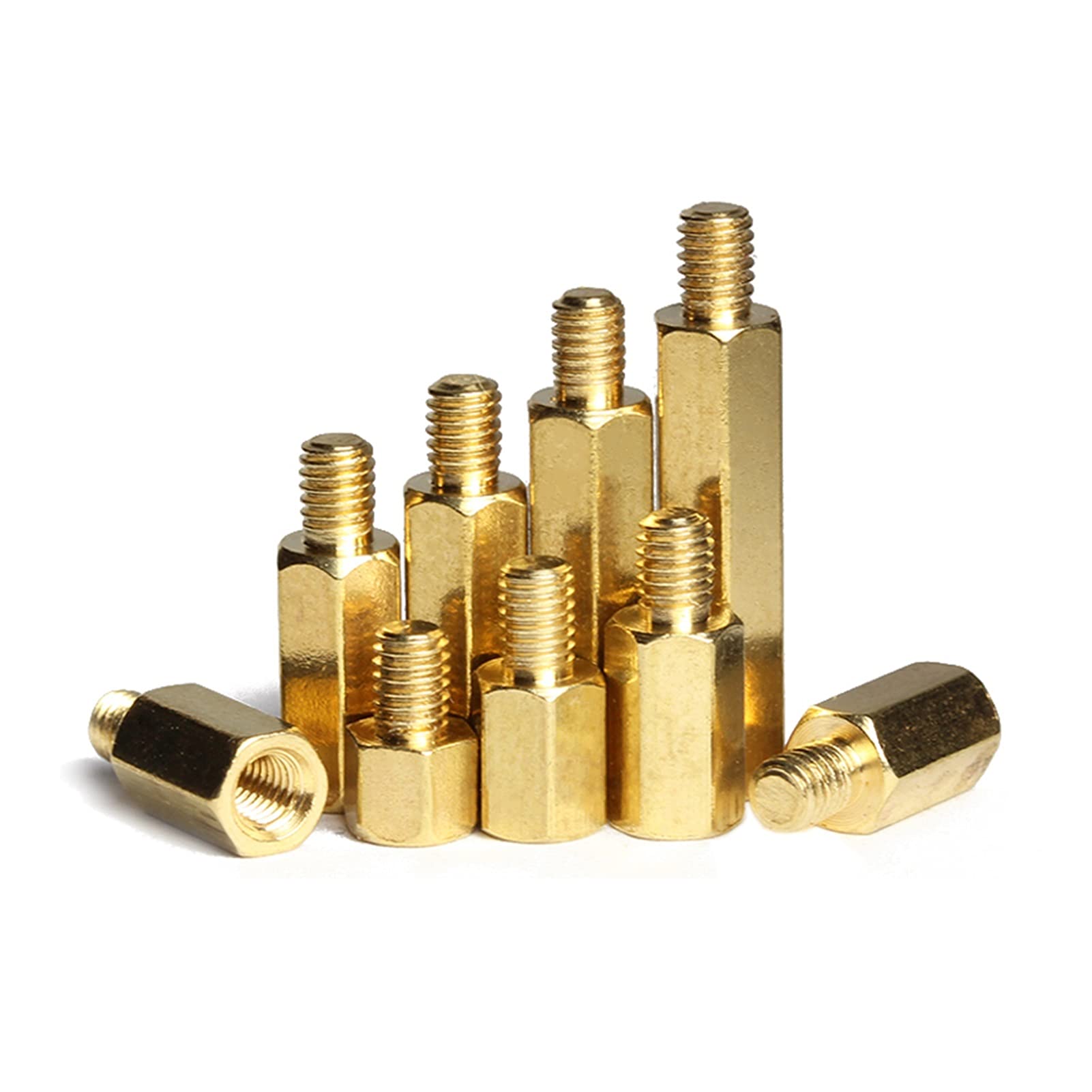 Hex Brass Standoffs M3 x 20mm (20pcs) - Female Male Threaded Spacers for PCB, Motherboard & Electronics - M3 Hexagonal Screw Pillars with 6mm Thread - Perfect for Computer Builds, DIY Projects & Circuit Board Assembly