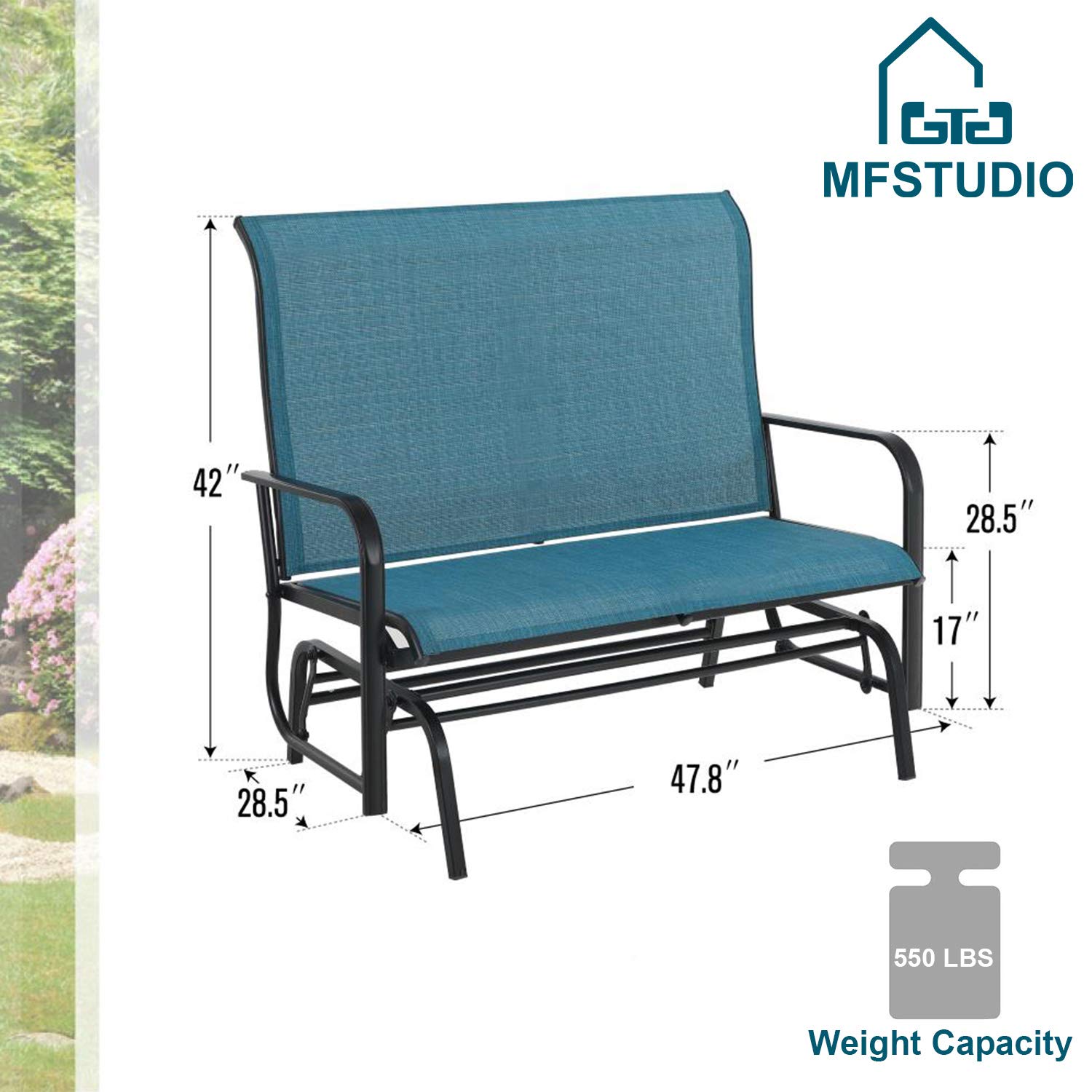 MFSTUDIO 2-Person Outdoor Patio Swing Glider Bench - 42