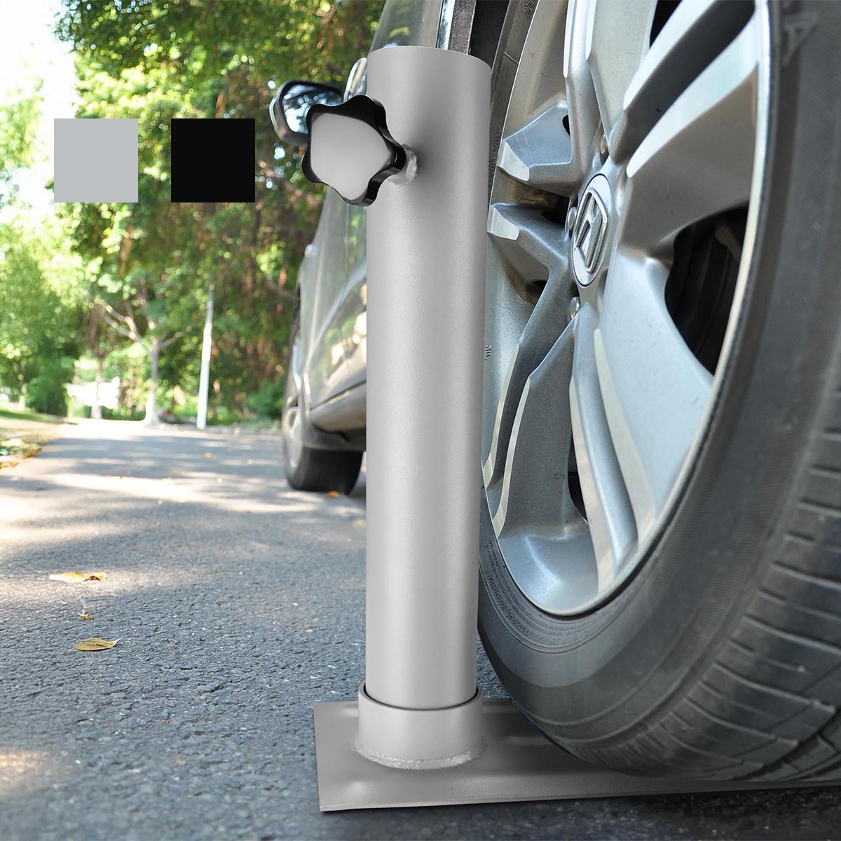 TheLAShop 16x6 Inch Heavy Duty Telescoping Metal Flag Pole with Tire Stand - Perfect for Tailgating, Camping, Sporting Events & Outdoor Adventures