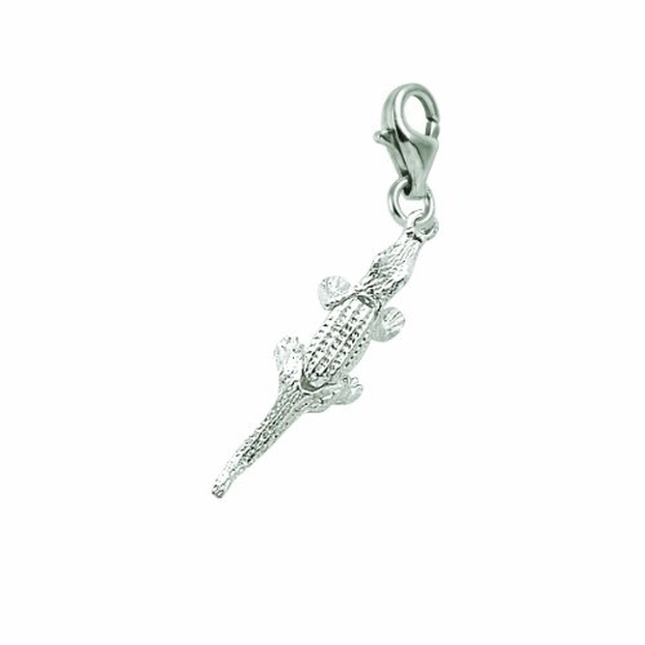 Alligator Charm Pendant with Lobster Claw Clasp - Jewelry Making Supplies for DIY Bracelets & Necklaces - Perfect for Animal Lover Gifts, Party Favors and Craft Projects