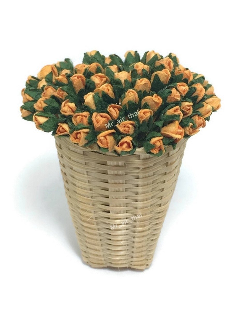 50pcs Orange Rose Mulberry Paper Flowers for Scrapbooking, Card Making, Wedding Decor, Dollhouse Floral Arrangements - 5mm Handmade Craft Supplies (S-131) - Perfect for DIY Projects, Home Decor, and Gift Wrapping
