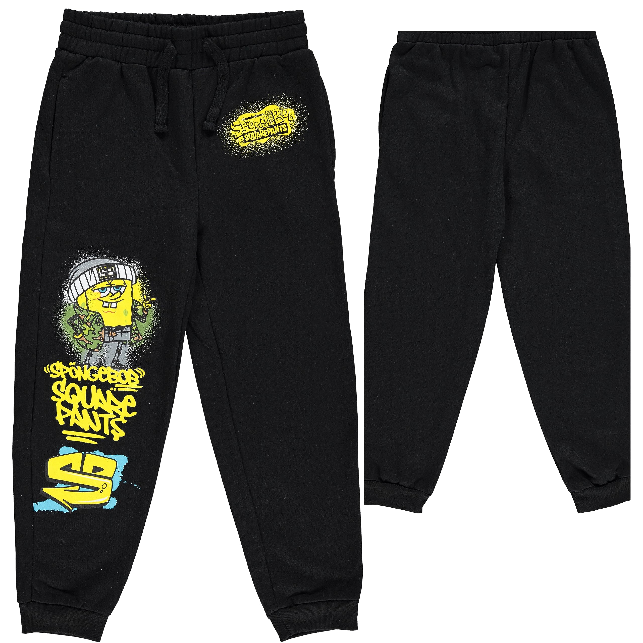 SpongeBob SquarePants Boys' Jogger Sweatpants - Soft Cotton Fleece Pants for Kids (Sizes 4-20) - Perfect for Playtime, School & Casual Wear