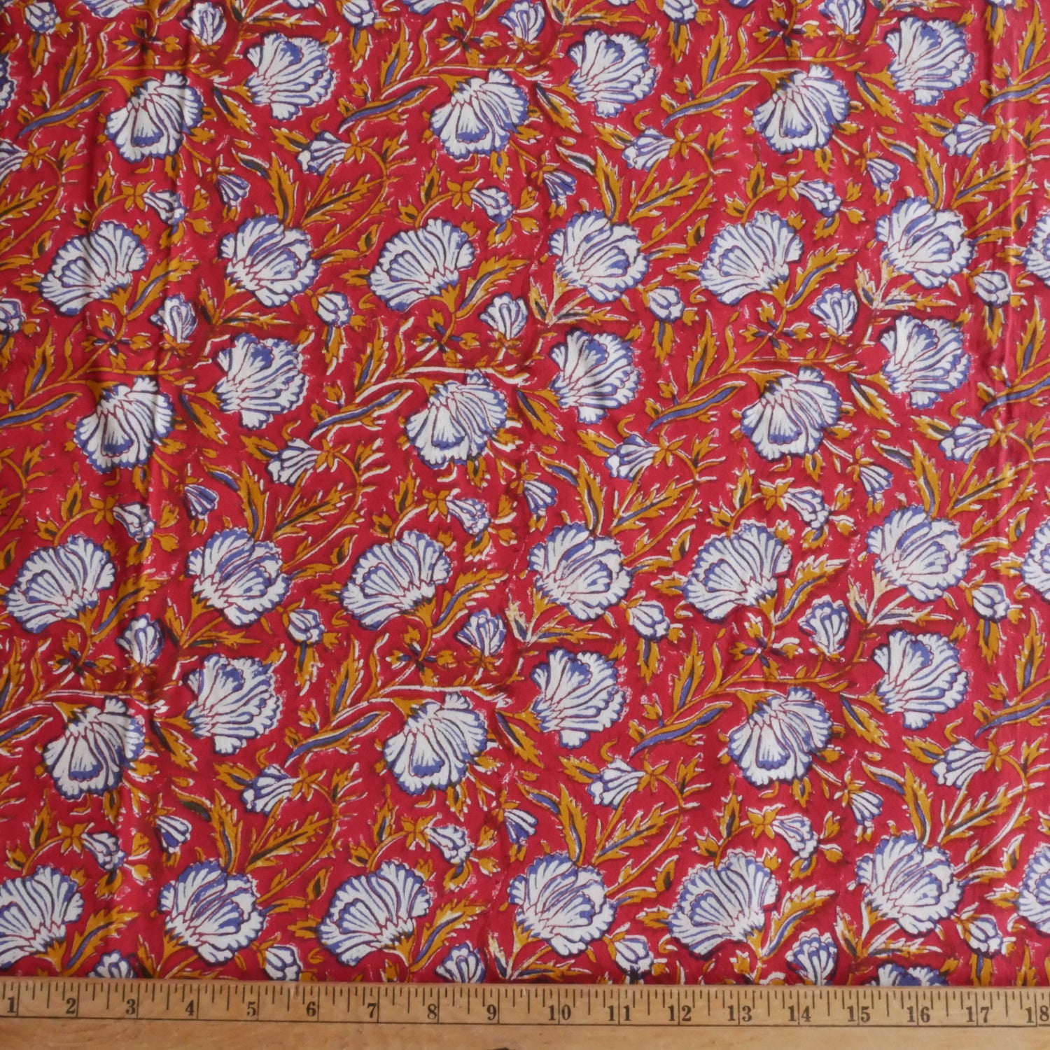 Handmade Block Print Fabric by the Yard - Premium Cotton Fabric for Quilting, Dressmaking & Home Decor - Perfect for DIY Crafts, Boho Clothing & Bohemian Style Decorations