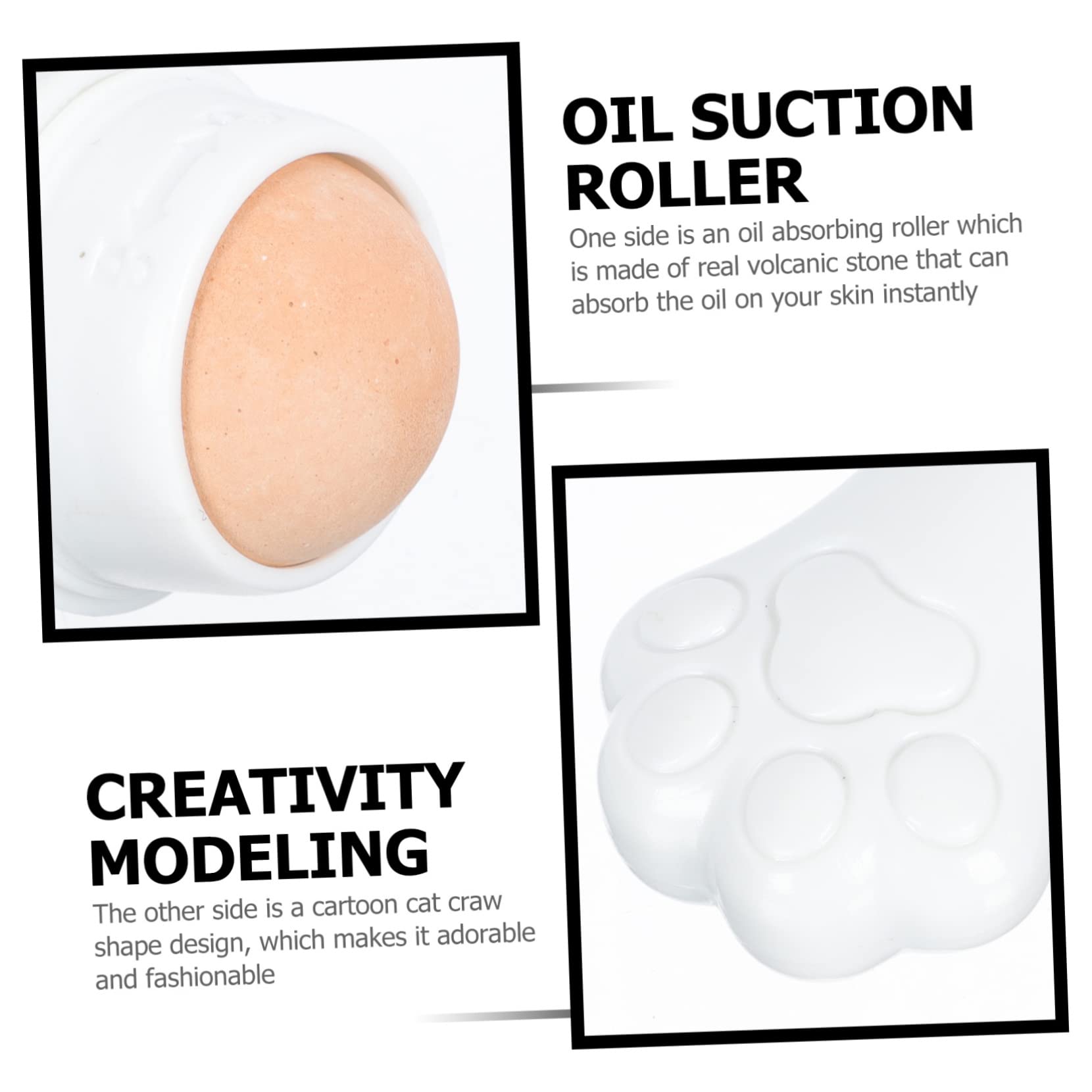 IPetBoom Volcanic Stone Oil-Absorbing Face Roller - Organic Castor & Coconut Oil Remover, White Volcanic Rock Roller for Oily Skin - Perfect for On-the-Go Oil Control & Makeup Touch-Ups