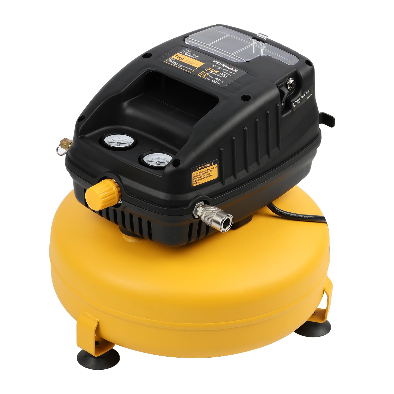 FORNAX 3 Gallon 110 PSI Oil-Free Pancake Air Compressor - Portable & Lightweight for Home DIY, Inflating Tires, Air Tools & Nail Guns - Ideal for Contractors, Carpenters & Auto Repair