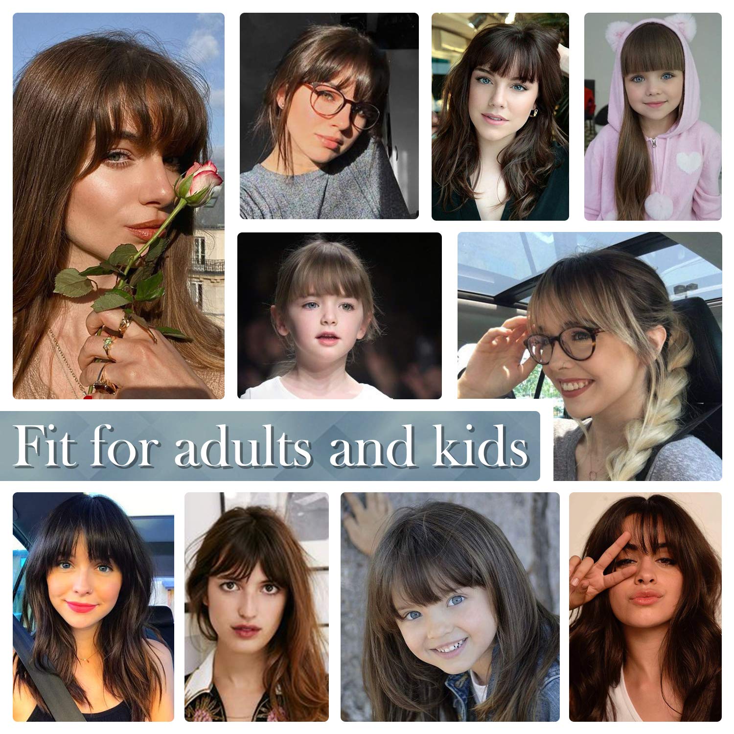BARSDAR Clip-In Human Hair Bangs for Women - Ginger Blonde Thick Fringe Extensions with Temples (Dyeable Real Hair) - Perfect for Everyday Wear, Cosplay & Hair Styling