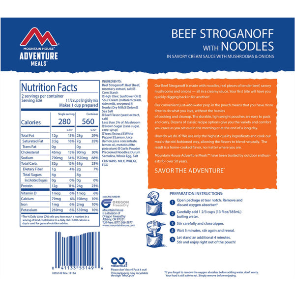 Beef Stroganoff with Noodles - 2 Servings | Premium Russian-Style Pasta Dish | Perfect for Quick Dinners & Family Meals