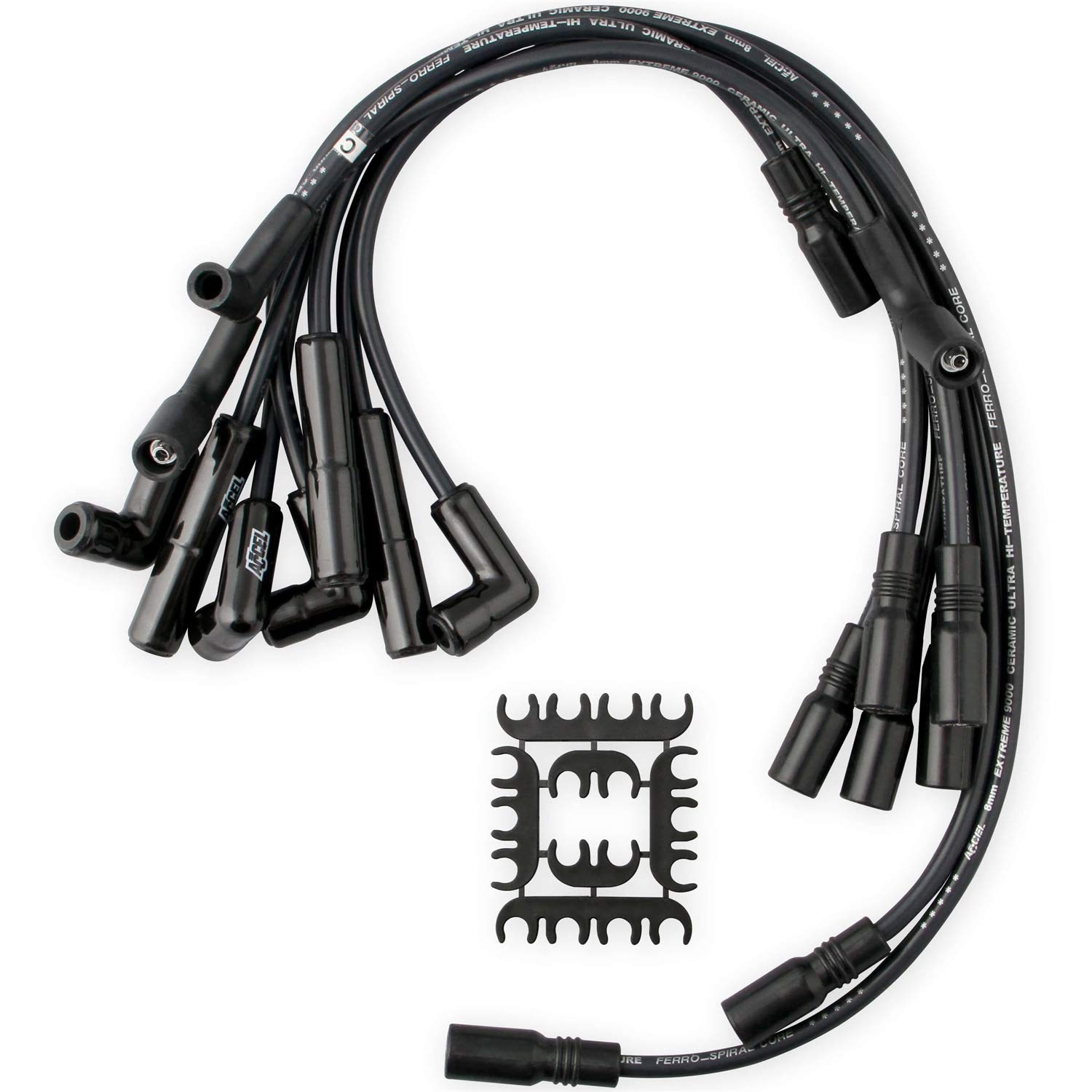 ACCEL 9044CK Extreme 9000 Spark Plug Wire Set - High Performance Black Ceramic Boot for Cars, Trucks & Racing Vehicles - Perfect for Engine Upgrades & Performance Tuning