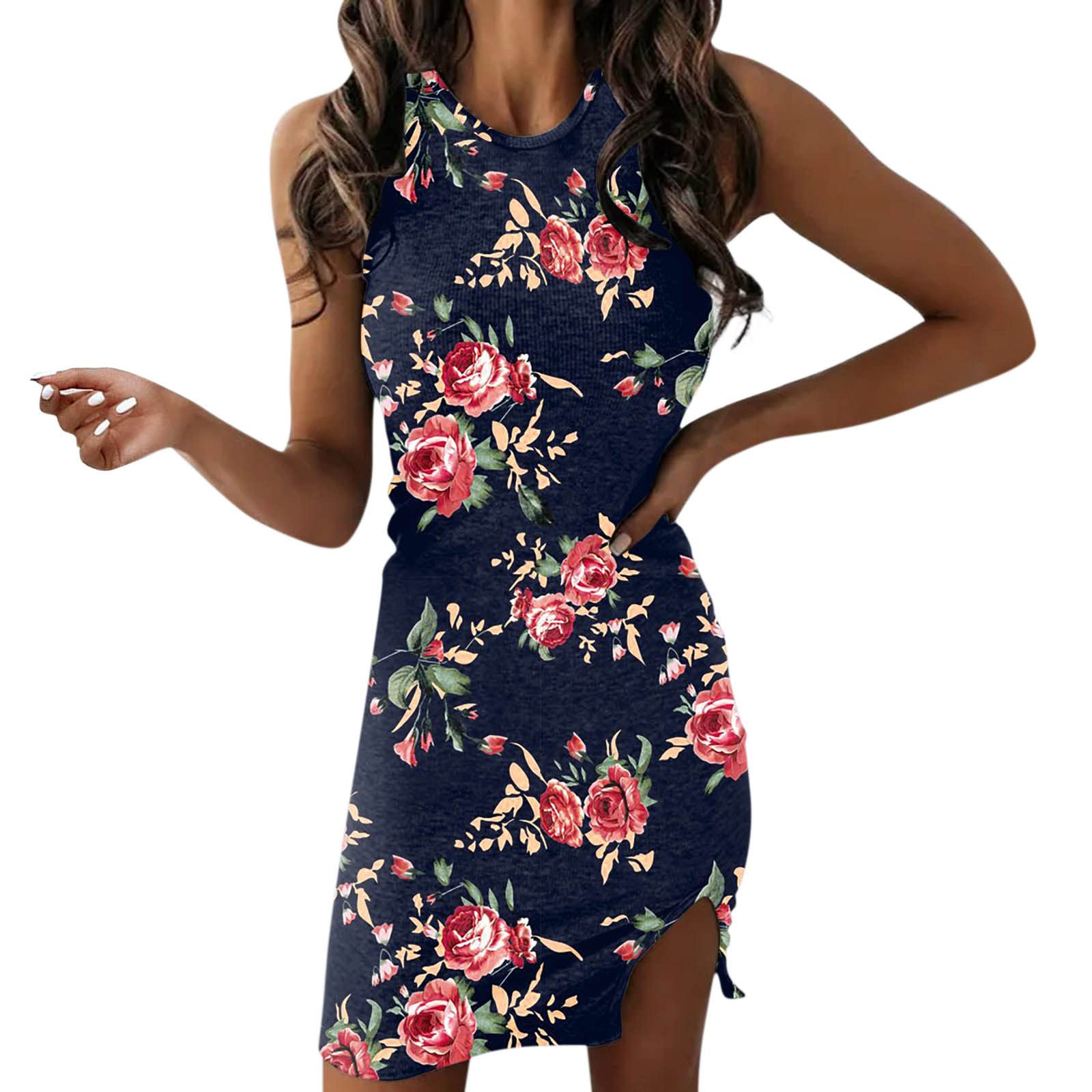 YHAIOGS Women's Black Shift Dress - Summer Beach Spring Striped Print Sleeve Dress | Casual Cute Flowy Dress for Vacation, Party & Everyday Wear