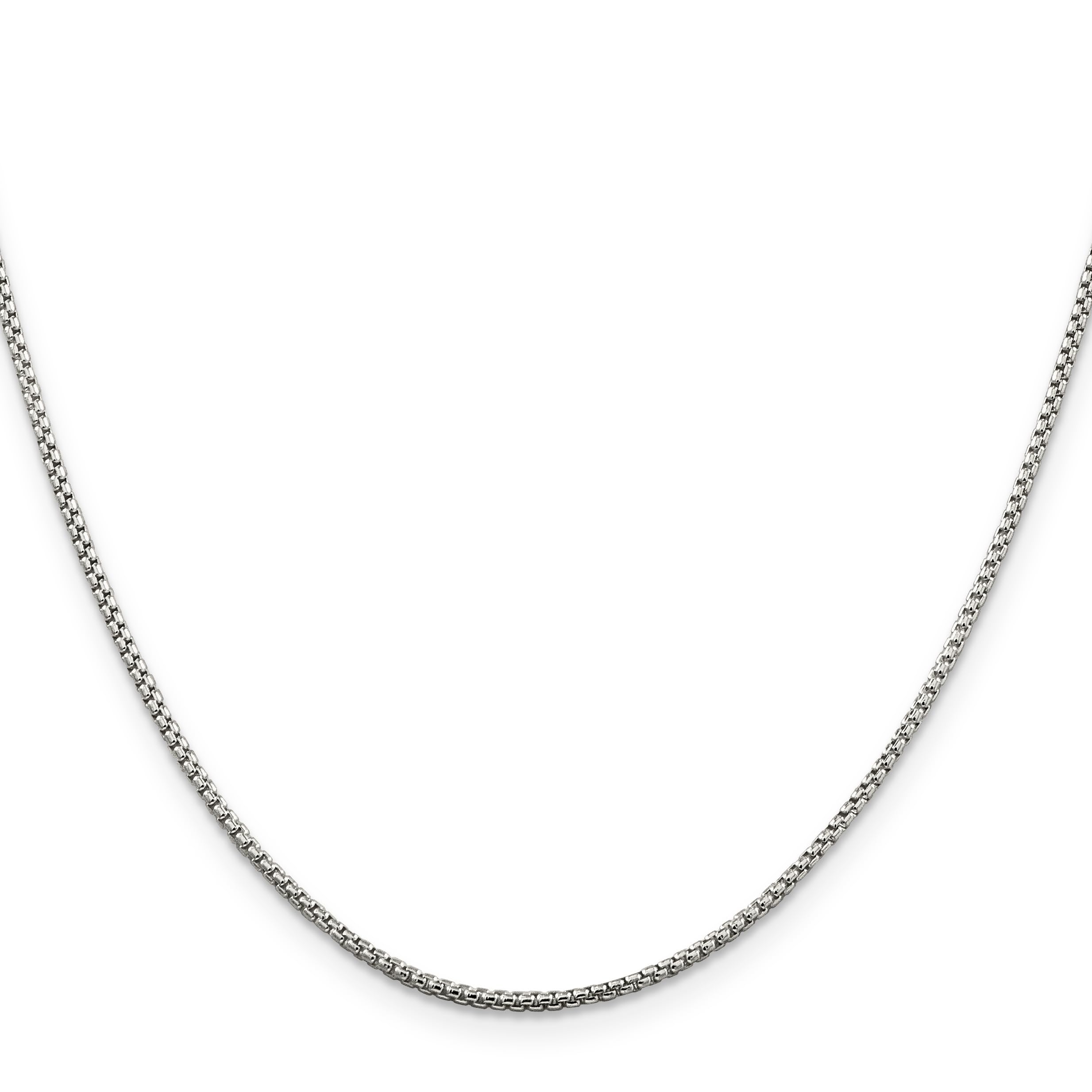 IceCarats 925 Sterling Silver 1.5mm Round Box Link Chain Necklace for Women - Dainty Layering Necklace, Everyday Jewelry, Gift for Her