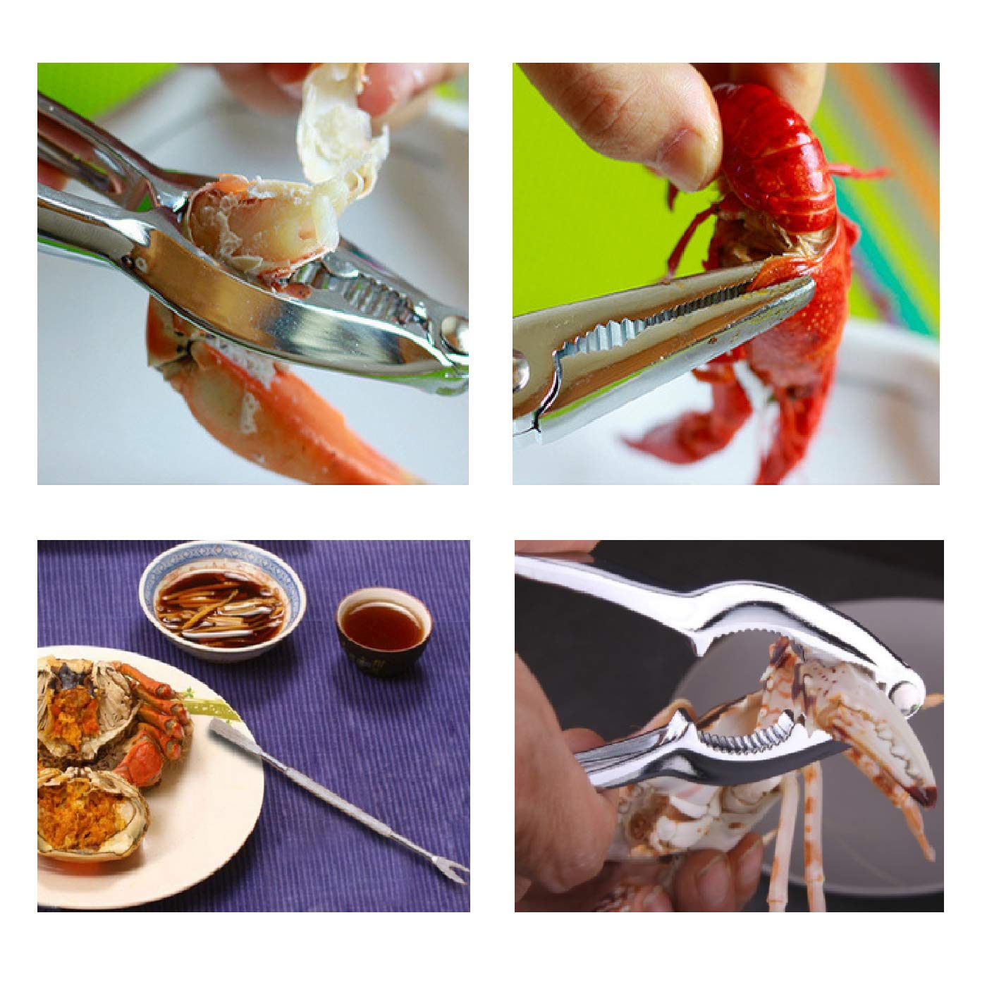 Premium Seafood Cracker & Sheller Set - 8-Piece Lobster & Crab Crackers with Forks (Red) - Perfect for Seafood Lovers, Dinner Parties & Beach Picnics