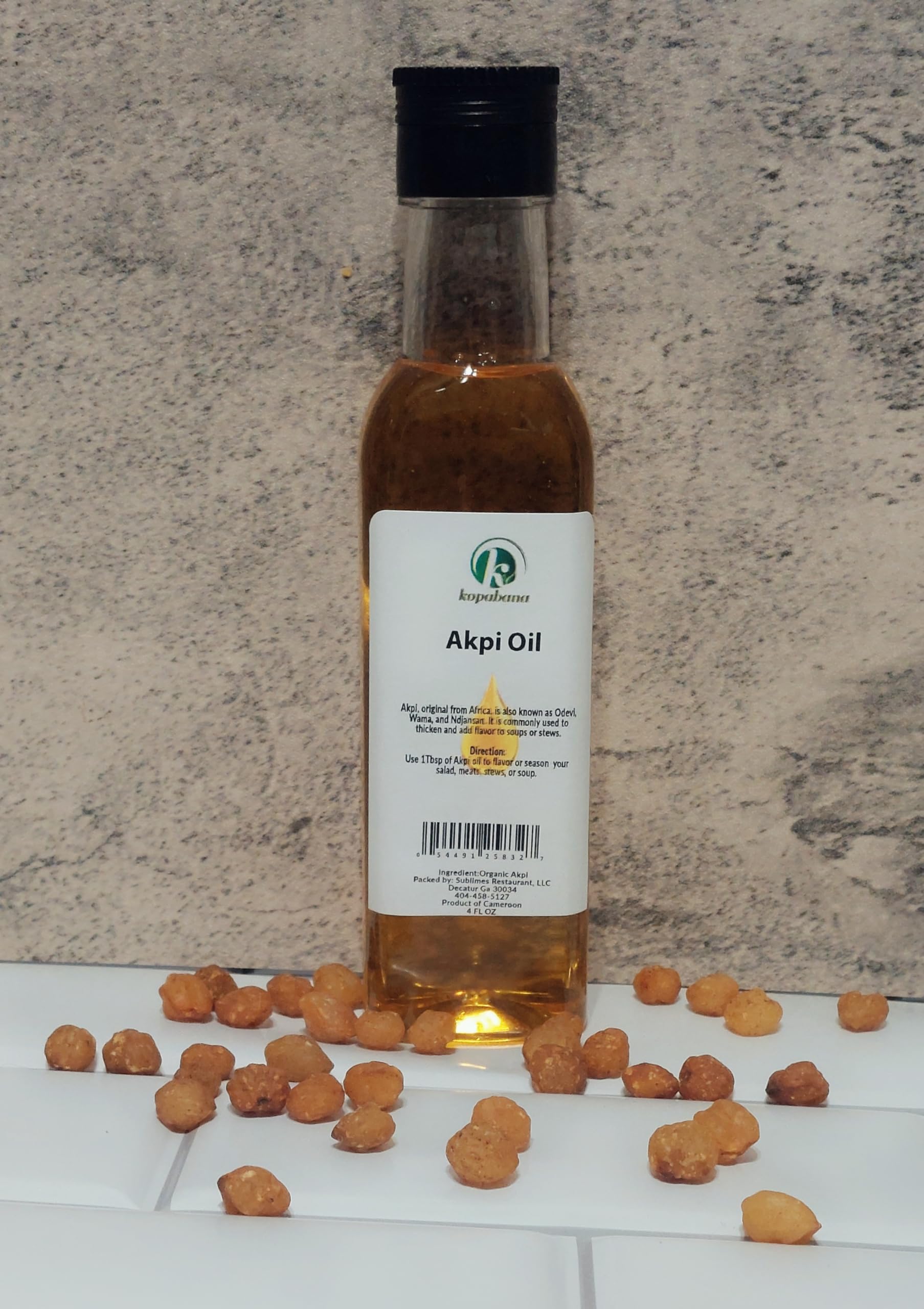Organic Cold-Pressed Akpi Oil (Njansan, Odevi, Wama) - 16 fl oz | Non-GMO, Pure African Nut Oil | Perfect for Cooking, Skincare & Hair Care