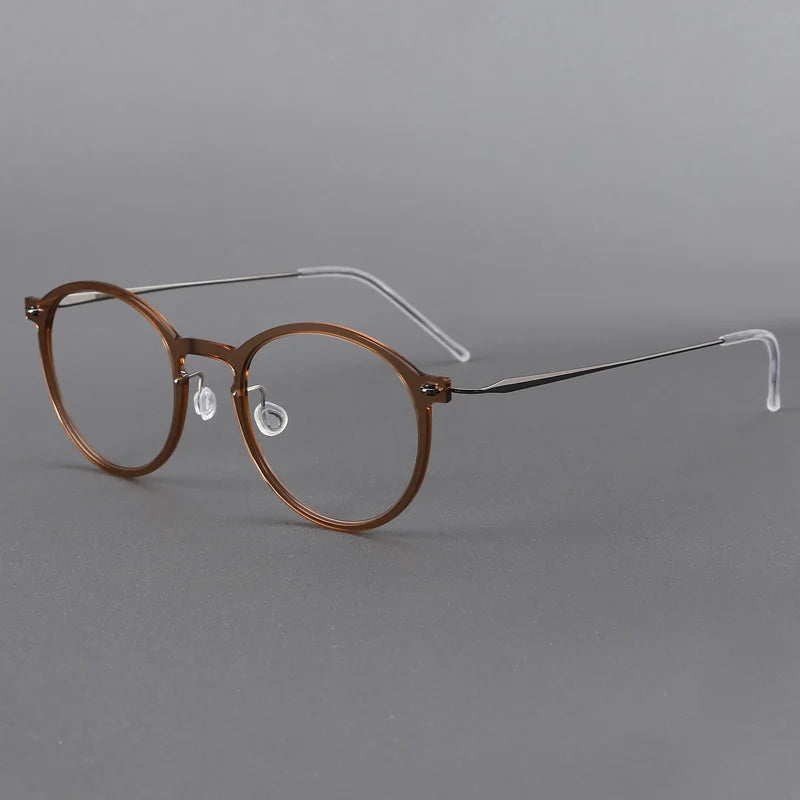 Unisex Black Full Rim Round Titanium Acetate Eyeglasses Frame 6541 - Lightweight & Durable for Work, Reading & Fashion