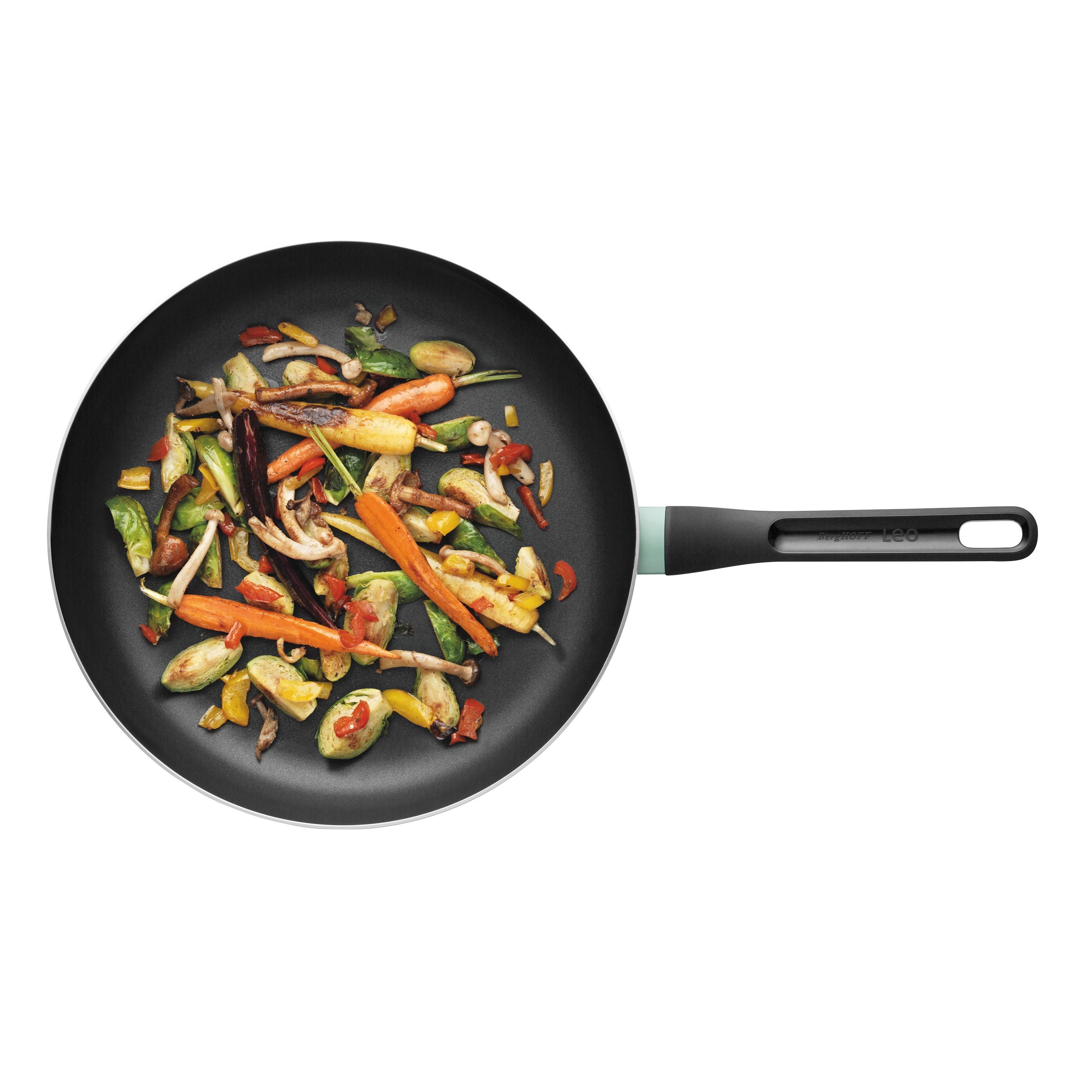 BergHOFF Sage Non-Stick Aluminum Frying Pan 12.5 Inch - Professional Cookware for Healthy Cooking, Perfect for Eggs, Pancakes & Stir Fry - Ideal for Home Kitchen & Restaurant Use