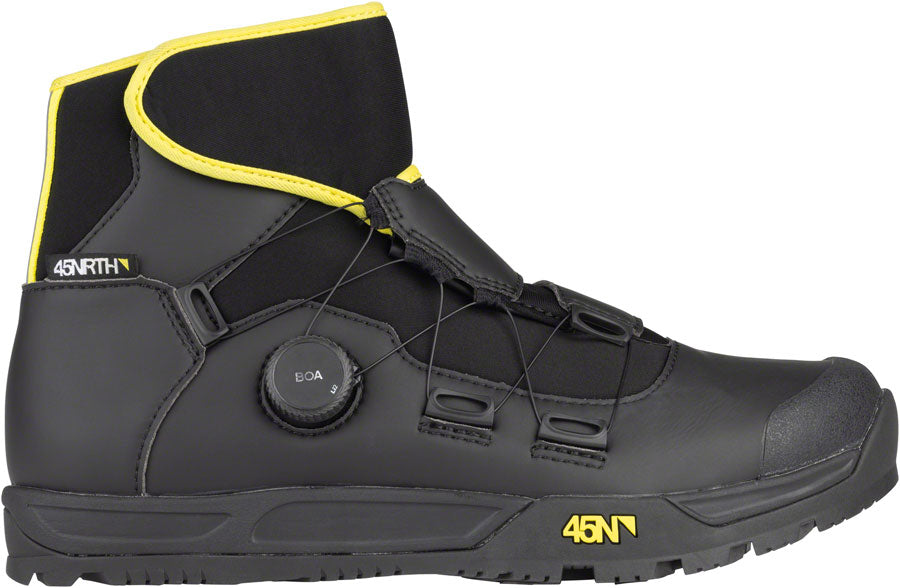 45NRTH Ragnarok BOA Cycling Boot - Men's Winter Bike Shoes, Waterproof & Insulated, Black, Size 47 - Perfect for Cold Weather Commuting, Mountain Biking & Snow Trail Riding