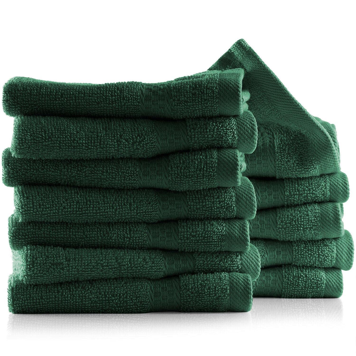 STNA 12 Pack 100% Cotton Soft Bath Towel Set - Hunter Green, Hand Towels & Bath Towels for Bathroom, Spa & Gym | Ultra Absorbent & Quick Dry