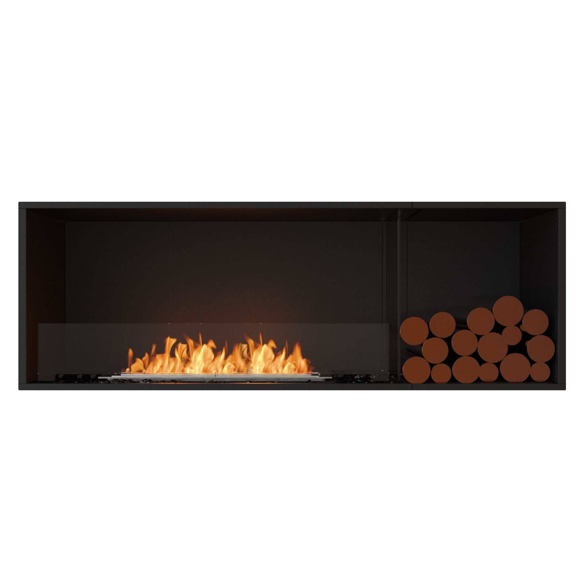EcoSmart Fire Flex 60SS Single-Sided Fireplace Insert with Storage Box - Modern Electric Fireplace for Living Room, Bedroom & Office - Energy Efficient Heating Solution for Winter