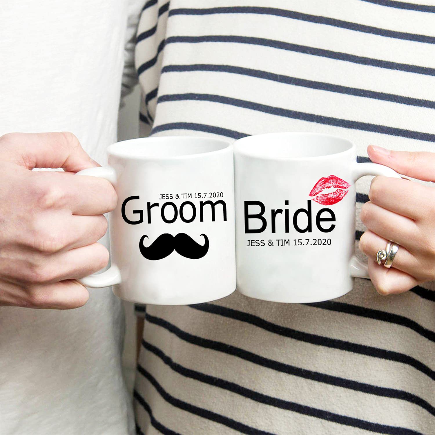 Personalized Coffee Mug for New Brides - Custom Wedding Gift for Bridal Shower, Anniversary & Newlyweds - Perfect for Morning Coffee & Tea at Home or Office