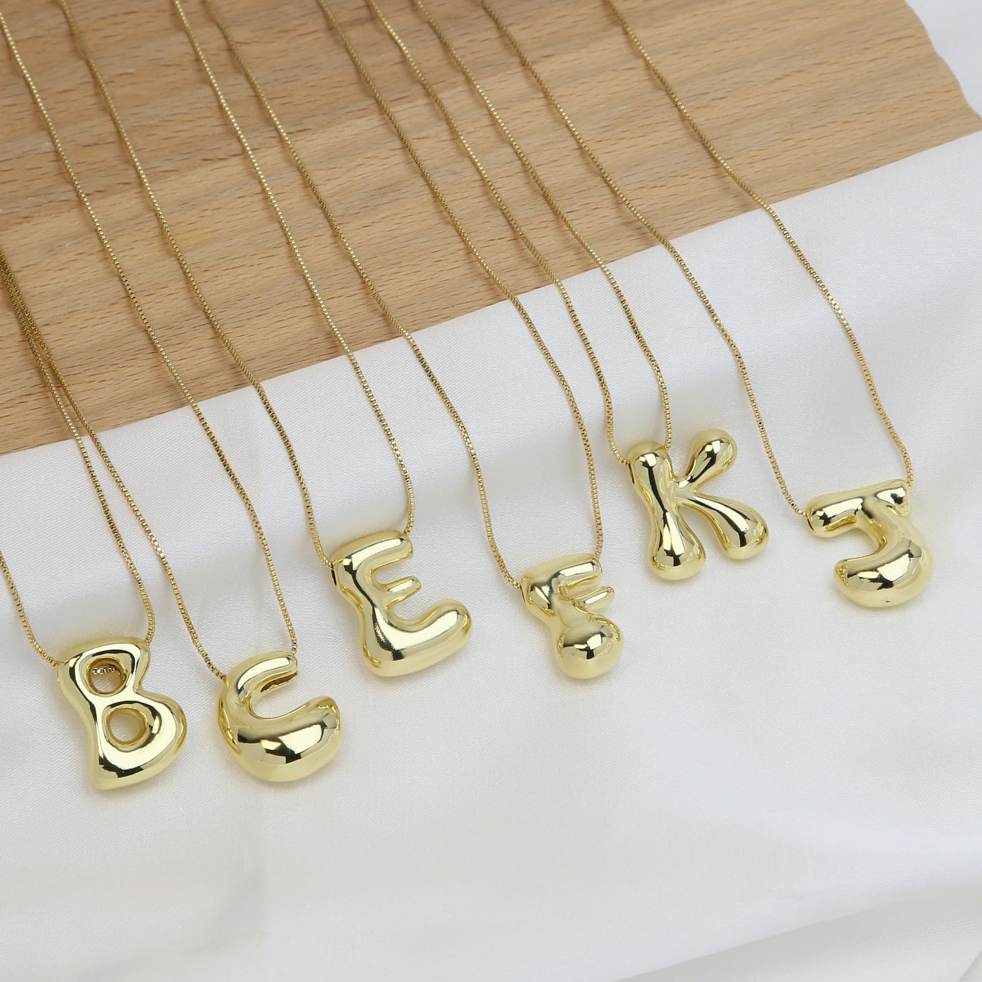 Dainty Bubble Letter Necklace for Women - 14K Gold Plated Initial Pendant with Balloon Alphabet Charm on Delicate Chain | Elegant Personalized Jewelry Gift for Birthday, Anniversary & Everyday Wear