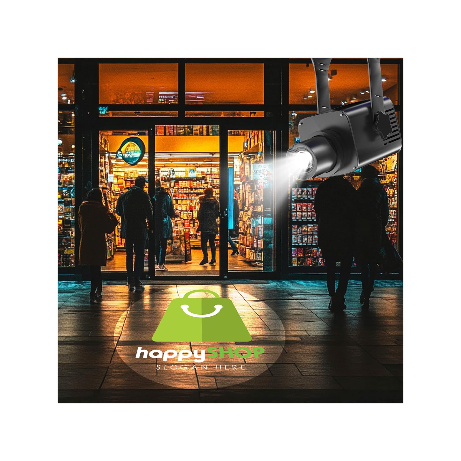 30W Custom Logo LED Projector Light - Waterproof IP67 HD GOBO Projector for Storefront Signage, Outdoor Wall Advertising, Wedding & Event Decor - Perfect for Business Branding, Retail Displays & Party Lighting