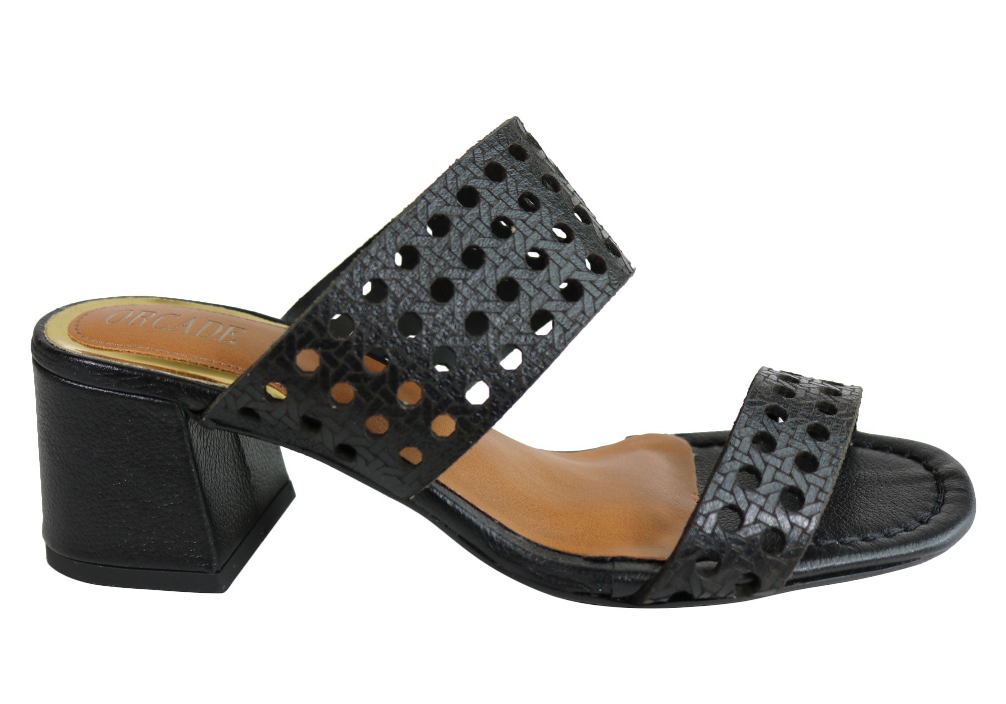 Orcade Skyler Women's Comfortable Brazilian Leather Mid Heel Sandals - Perfect for Summer Weddings, Beach Vacations & Casual Outings