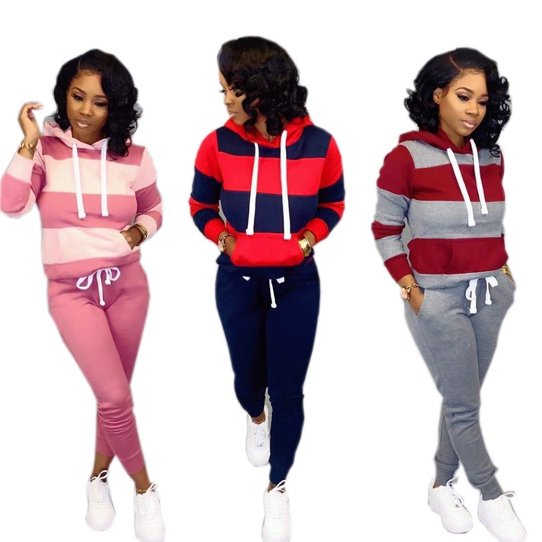 Lucuna Women's 2-Piece Sweatsuit Set - Cozy Pullover Hoodie & Jogger Sweatpants for Fall | Casual Outfit, Lounge Wear & Jogging Tracksuit for Women