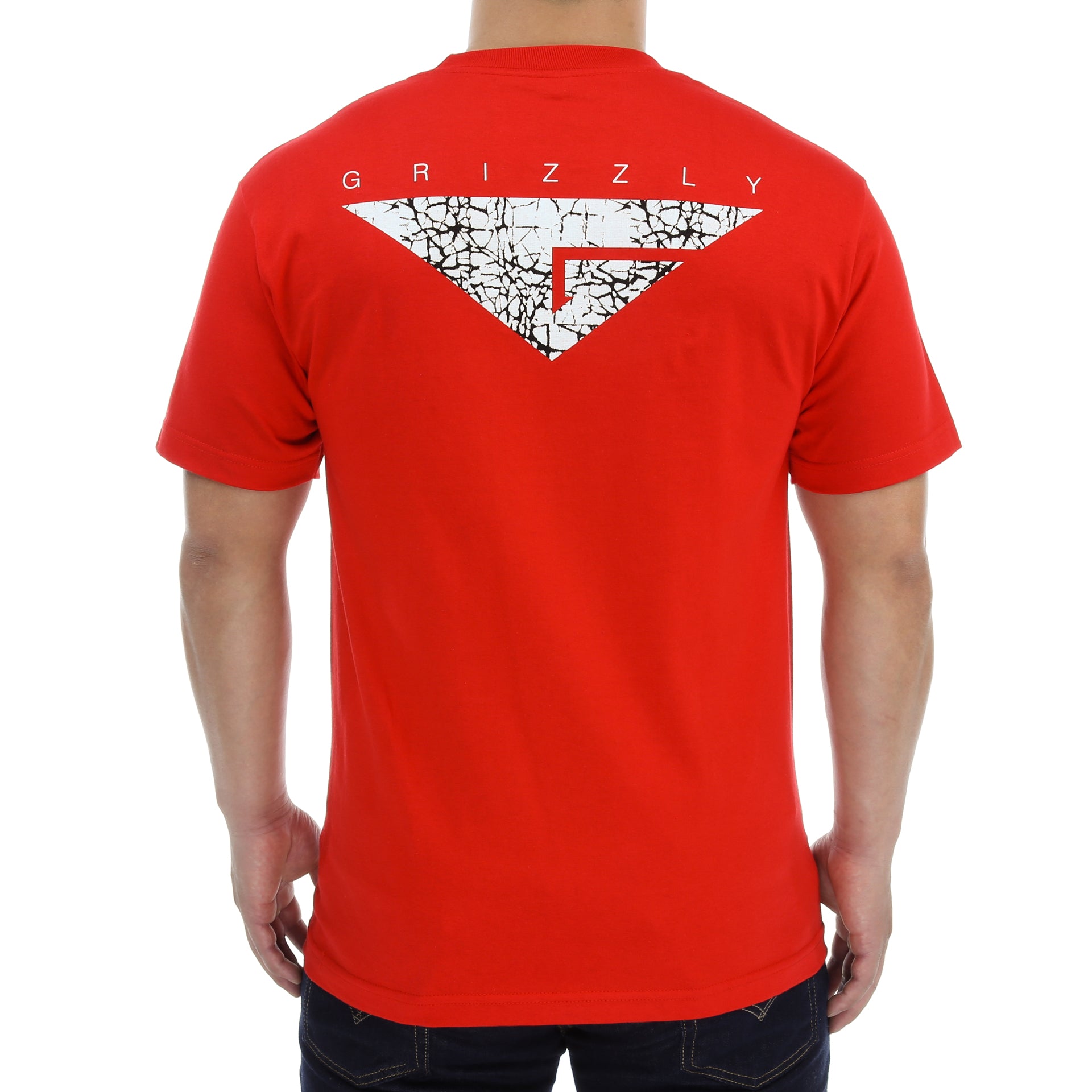 Grizzly Cement Tee - Red Cotton T-Shirt for Men | Comfortable Casual Wear for Street Style & Everyday Outfits