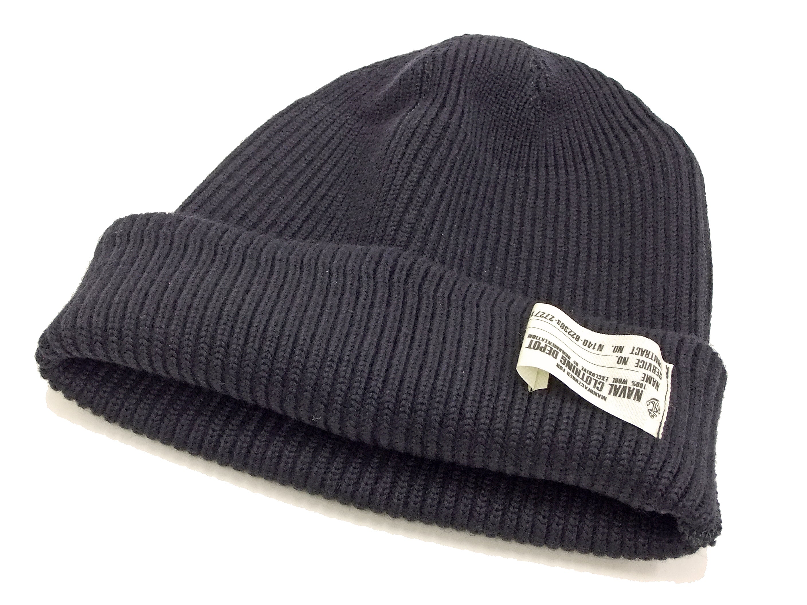 Buzz Rickson U.S. Navy Watch Cap BR02243 - Men's Wool Knit Winter Beanie Hat in Navy Blue for Cold Weather & Outdoor Activities