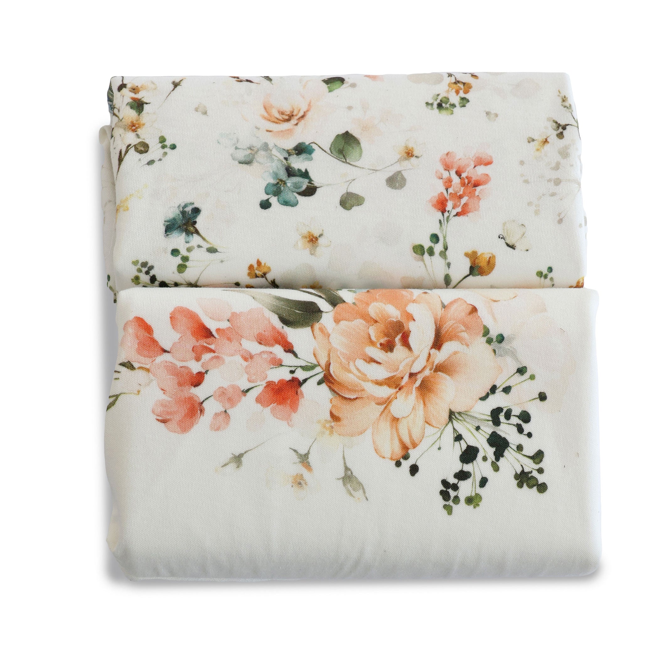 Peonies Bamboo 2-Pack Waterproof Changing Pad Covers - Soft & Absorbent for Baby Diaper Changes, Nursery Essentials