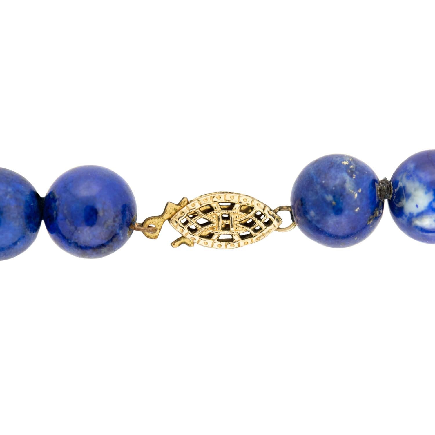 Estate Gold Filled Lapis Lazuli Bead Necklace 24 Inch - Elegant Layered Jewelry for Women, Perfect for Weddings, Parties & Special Occasions
