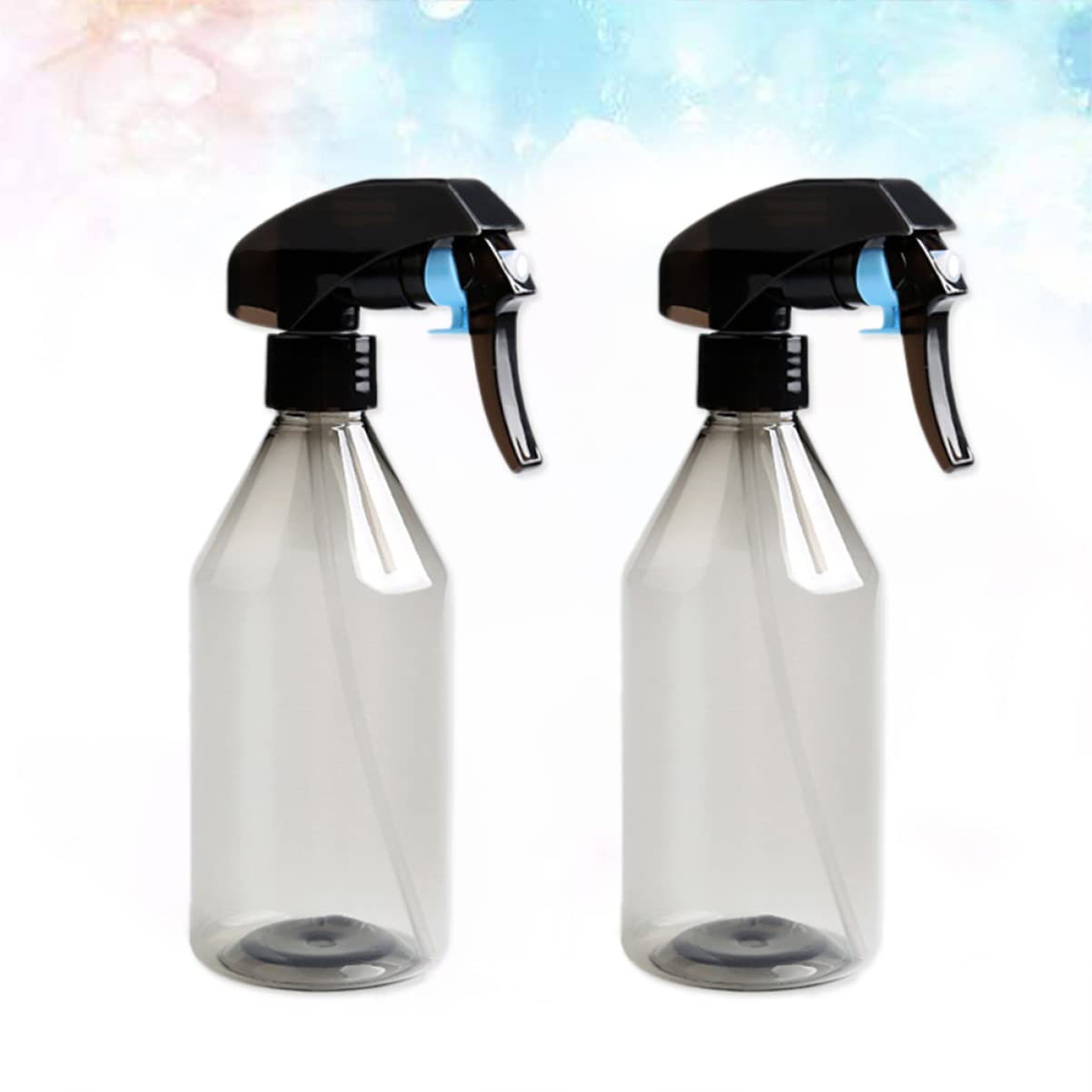 FRCOLOR 4pcs Trigger Spray Bottles for Hairdressing & Barber - Leak Proof Empty Fine Mist Dispenser for Hair, Garden, Makeup & Cleaning - Transparent Salon & Home Use (Black)