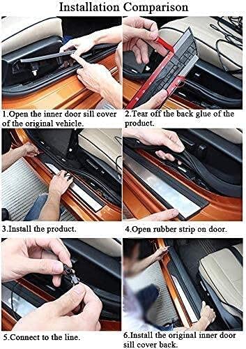 Premium Stainless Steel LED Door Sill Plates - 4PC Set for 2018-2020 Honda Accord 10th Gen | Bright White Light | Anti-Scratch Protection | Easy Installation | Perfect for Car Customization & Nighttime Visibility