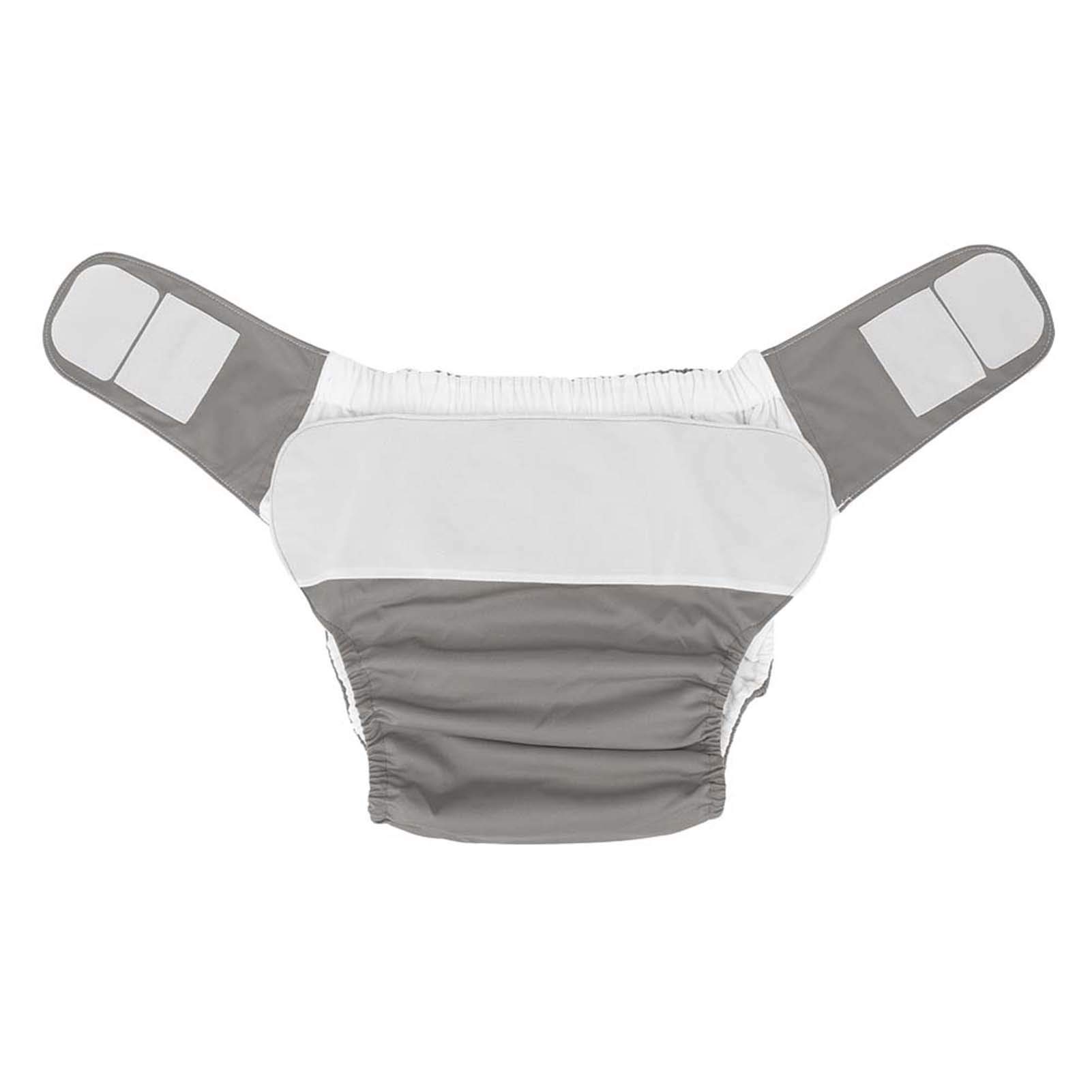 Waterproof Washable Reusable Adult Cloth Diapers - Breathable Pocket Nappies for Elderly & Incontinence Care (Gray) - Ideal for Swimming, Travel & Nighttime Protection