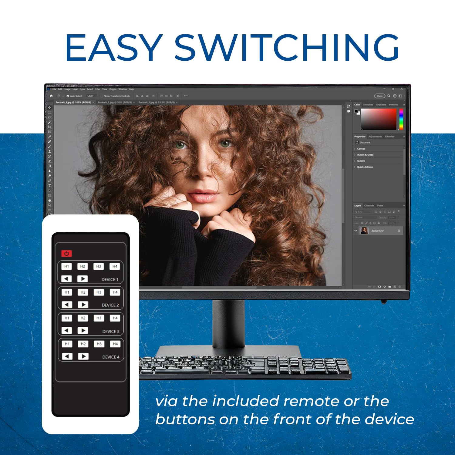 OREI USB 3.0 4x4 Matrix Peripheral Sharing Switch - Connect 4 USB Devices to 4 Computers for PC, Printer, Scanner, Mouse & Keyboard Sharing - Ideal for Office, Home & Multi-Monitor Workstations - IP/Remote Control Supported