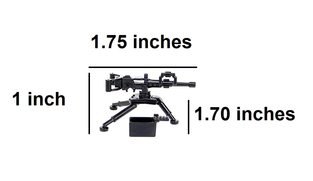 M2 Machine Gun with SM3 Tripod .50 Caliber for LEGO Brick Minifigures - Military Building Set for Action Scenes and War Game Displays