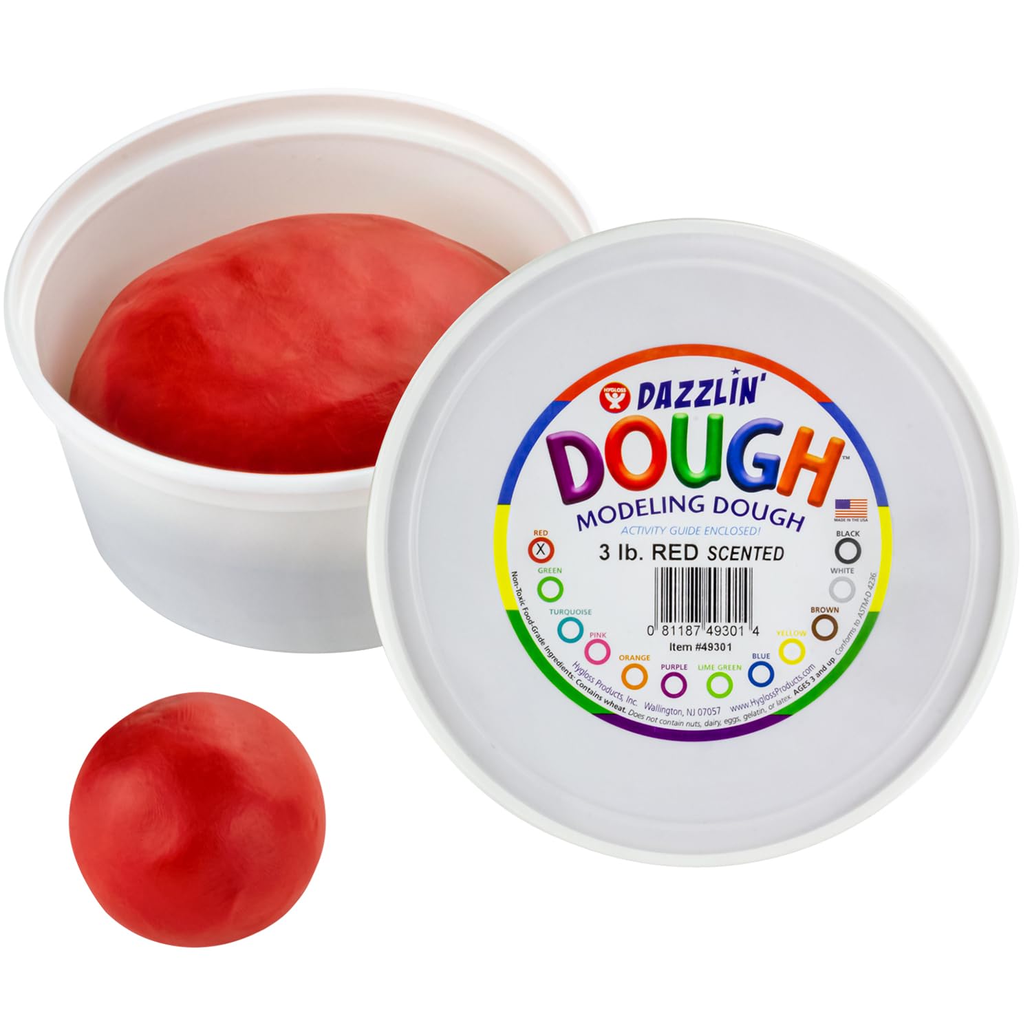 Hygloss 3lb Scented Play Modeling Dough - Non-Toxic & Safe for Kids Arts & Crafts - Easter Basket Stuffer, Party Favors, Classroom Supplies (Red) - Perfect for Sensory Play, Birthday Gifts & Creative Learning Activities
