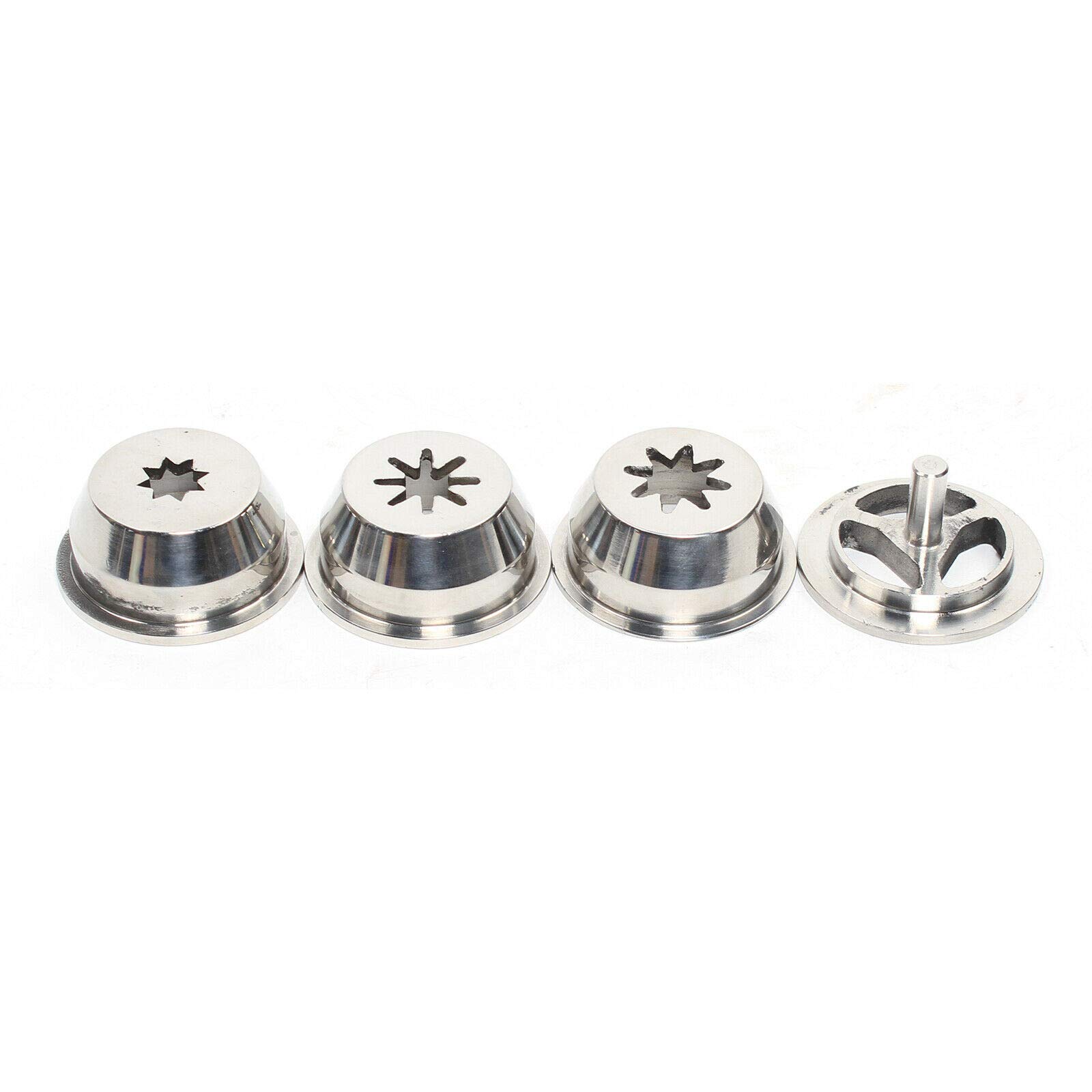 4-Piece Stainless Steel Churro Nozzle Adapters Set - Hollow Churro Maker Attachments for Professional Churro Machines | Perfect for Bakeries, Food Trucks & Home Dessert Making