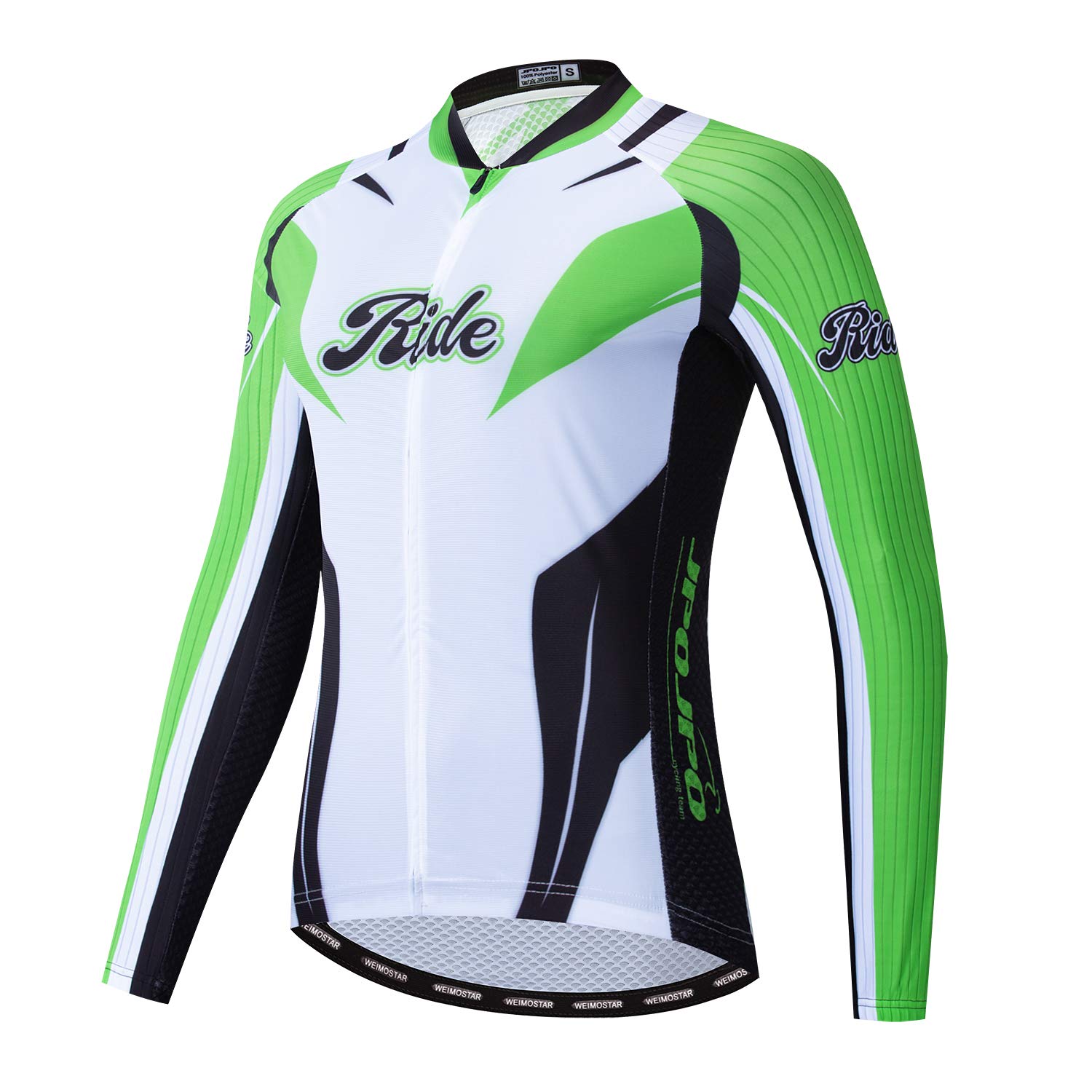 JPOJPO Women's Long Sleeve Cycling Jersey - Breathable Bike Shirt with Lycra Cuff & Reflective Details for Road Biking & Outdoor Sports