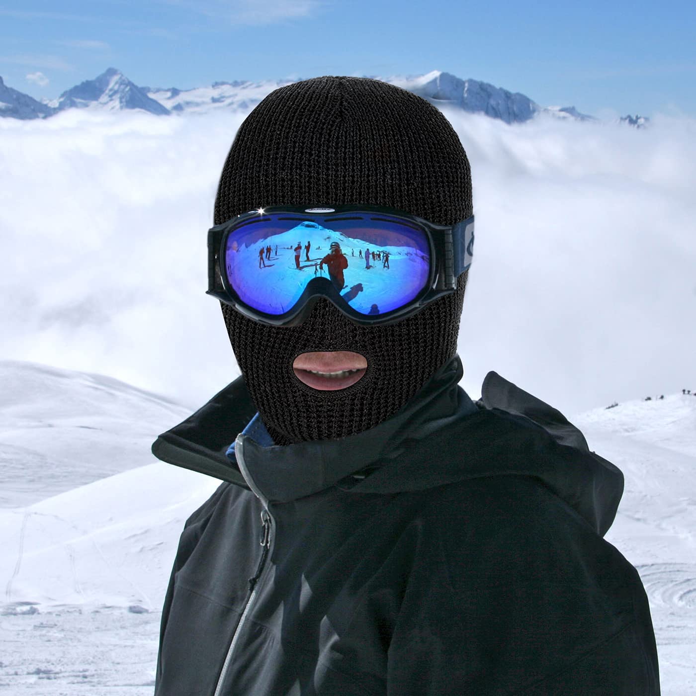 2 Pack 3-Hole Knitted Full Face Cover Ski Mask - Winter Balaclava for Men & Women - Warm Face Mask for Skiing, Snowboarding, Motorcycling & Outdoor Sports