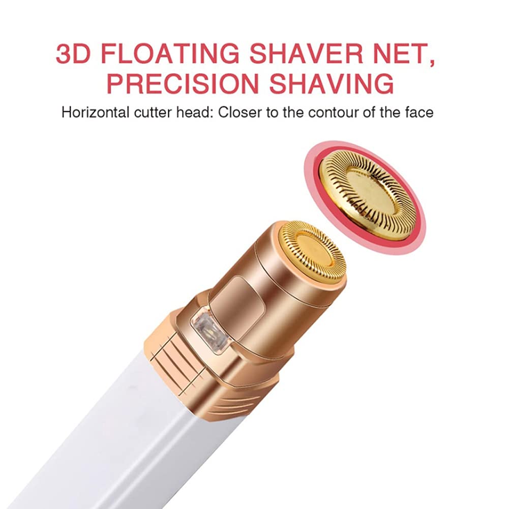 Painless Facial Hair Remover for Women - Electric Epilator & Eyebrow Trimmer, 2-in-1 USB Rechargeable Lady Shaver, Portable Hair Removal Device for Smooth Skin - Perfect for Travel & Daily Grooming (Black)