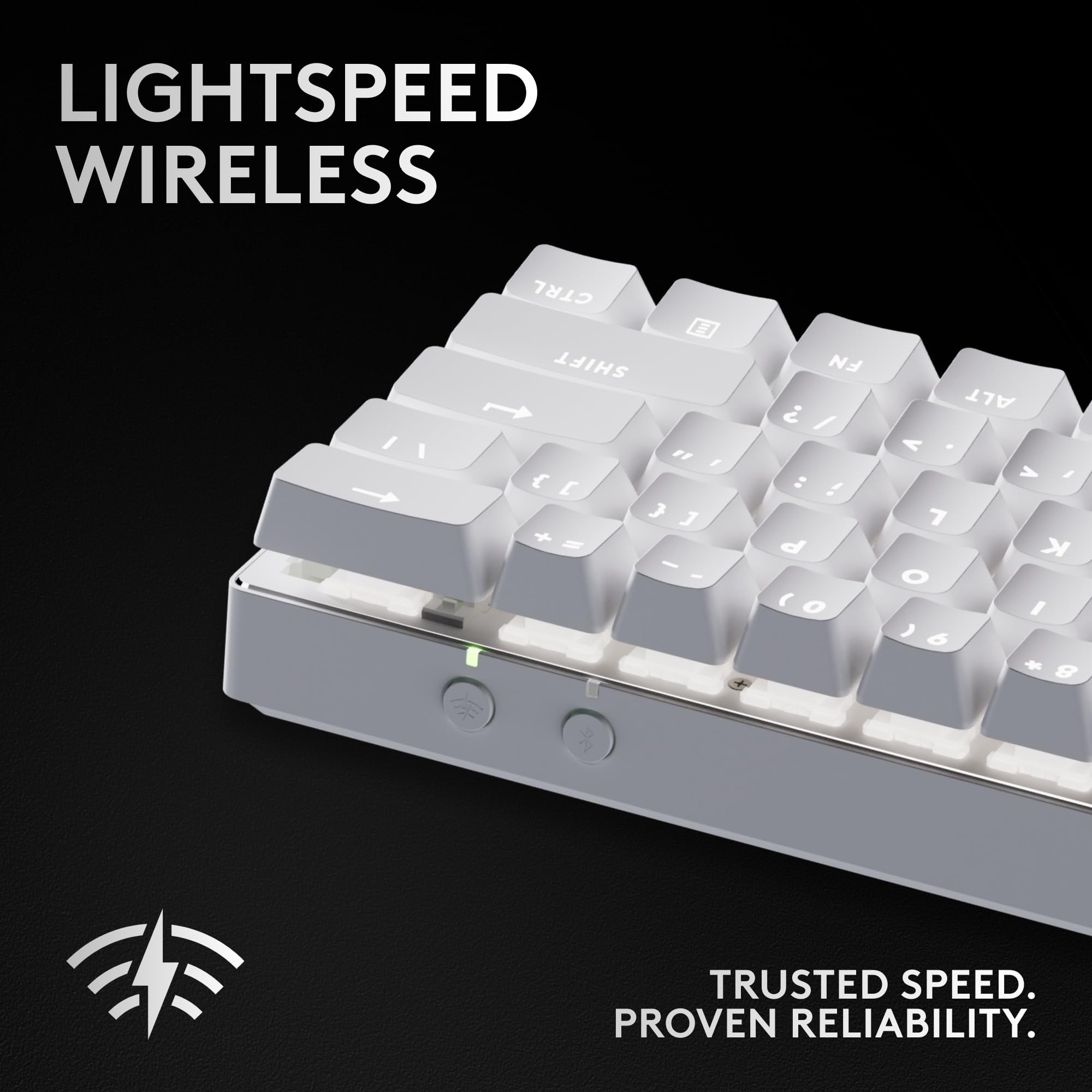Logitech G PRO X 60 Lightspeed Wireless Mechanical Gaming Keyboard - Compact 60% TKL Design, RGB LIGHTSYNC, GX Optical Tactile Switches, Durable PBT Keycaps for Windows PC (White) - Perfect for Esports, Streaming & Office Work