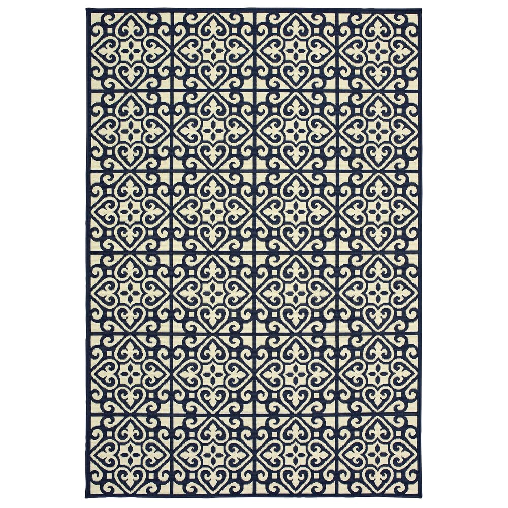 Moretti Parker Area Rug 5927B Ivory Angled Curves 7'10