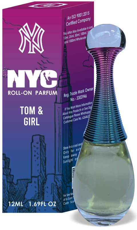 Premium Parag Fragrances Tom Attar Perfume Oil for Men - Long Lasting Alcohol-Free Attar (12ml) | NYC Series | Perfect for Daily Wear, Special Occasions & Gifting