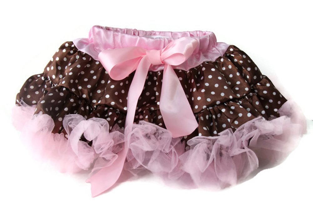 Brown and Pink Polka Dot Tutu Skirt for Girls - Perfect for Ballet, Dance Recitals & Birthday Parties